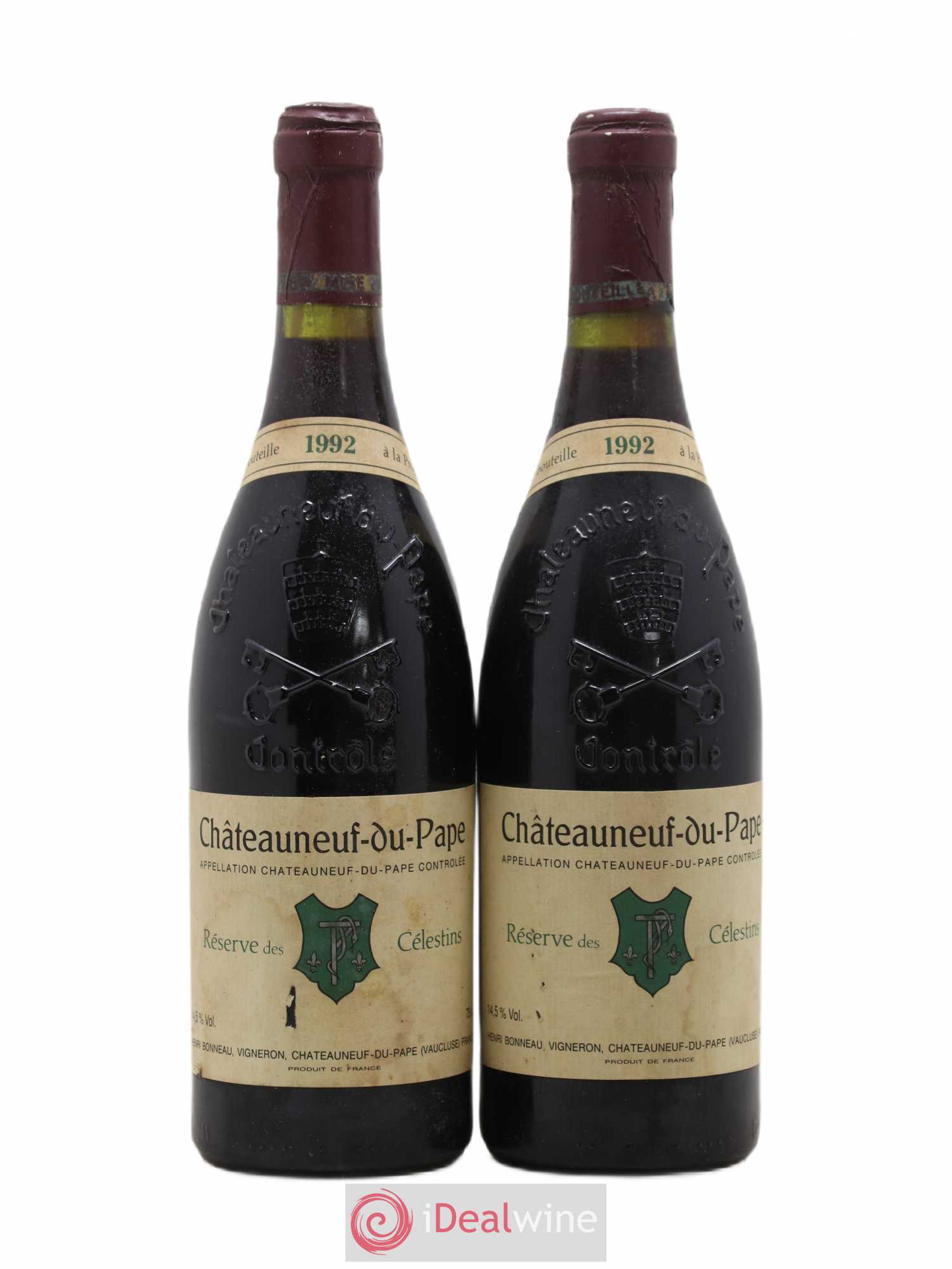 Châteauneuf-du-Pape Réserve des Célestins Henri Bonneau & Fils 1992 - Lot de 2 bouteilles - 0