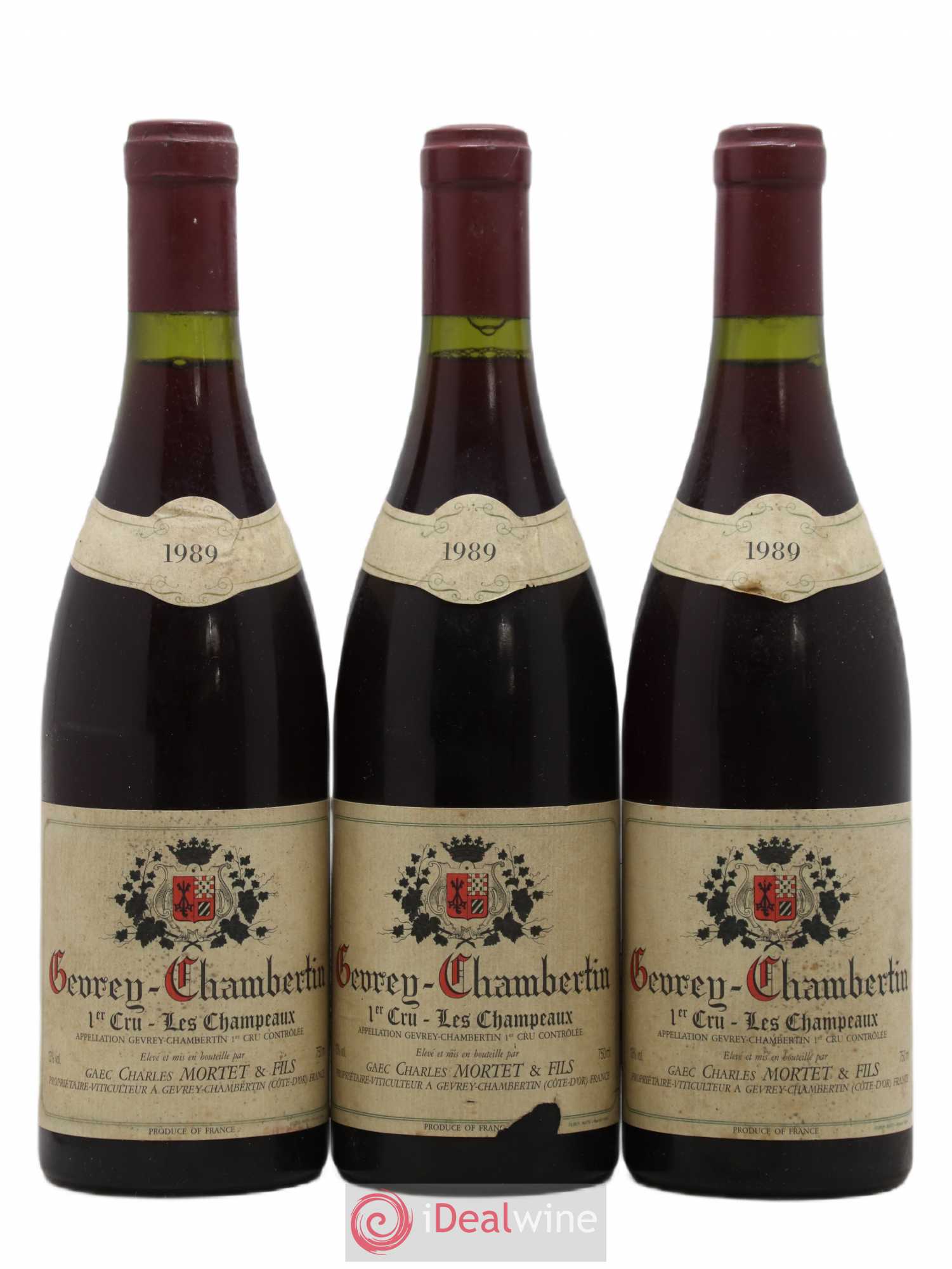 Gevrey-Chambertin 1er Cru Les Champeaux Charles Mortet 1989 - Posten von 3 Flaschen - 0