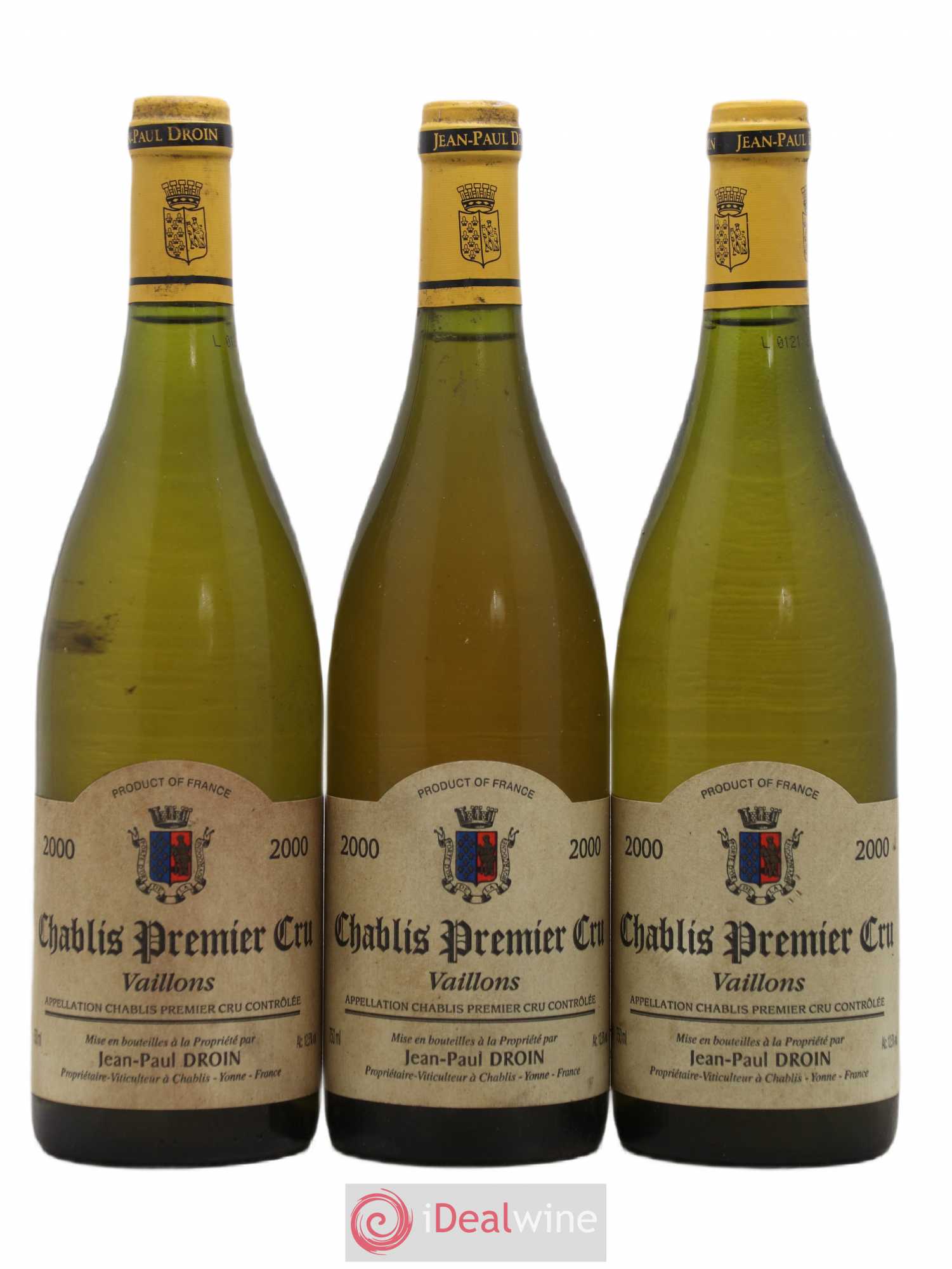 Chablis 1er Cru Vaillons Jean-Paul & Benoît Droin (Domaine) 2000 - Lot de 3 bouteilles - 0