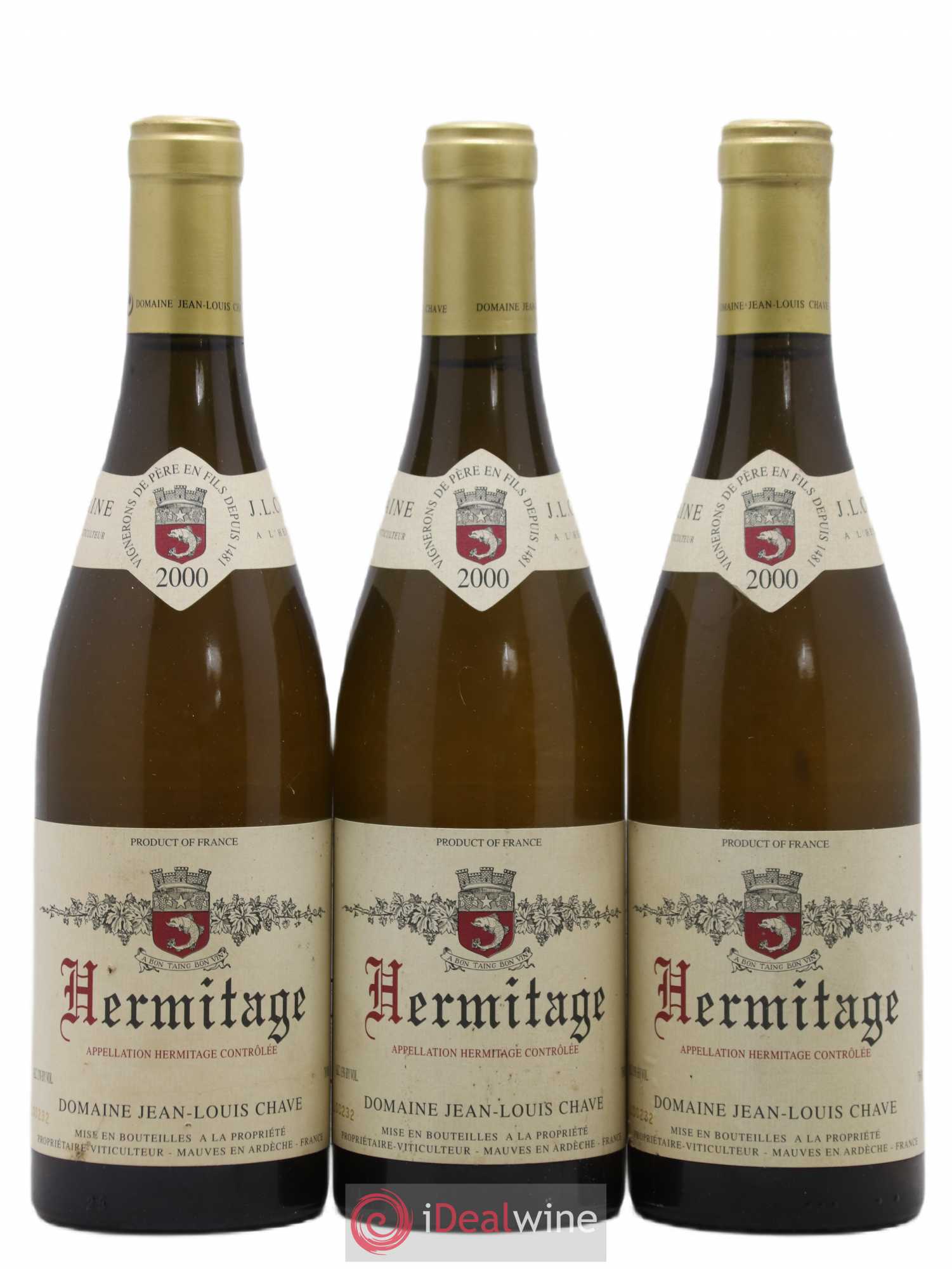 Hermitage Jean-Louis Chave 2000 - Lot de 3 bouteilles - 0