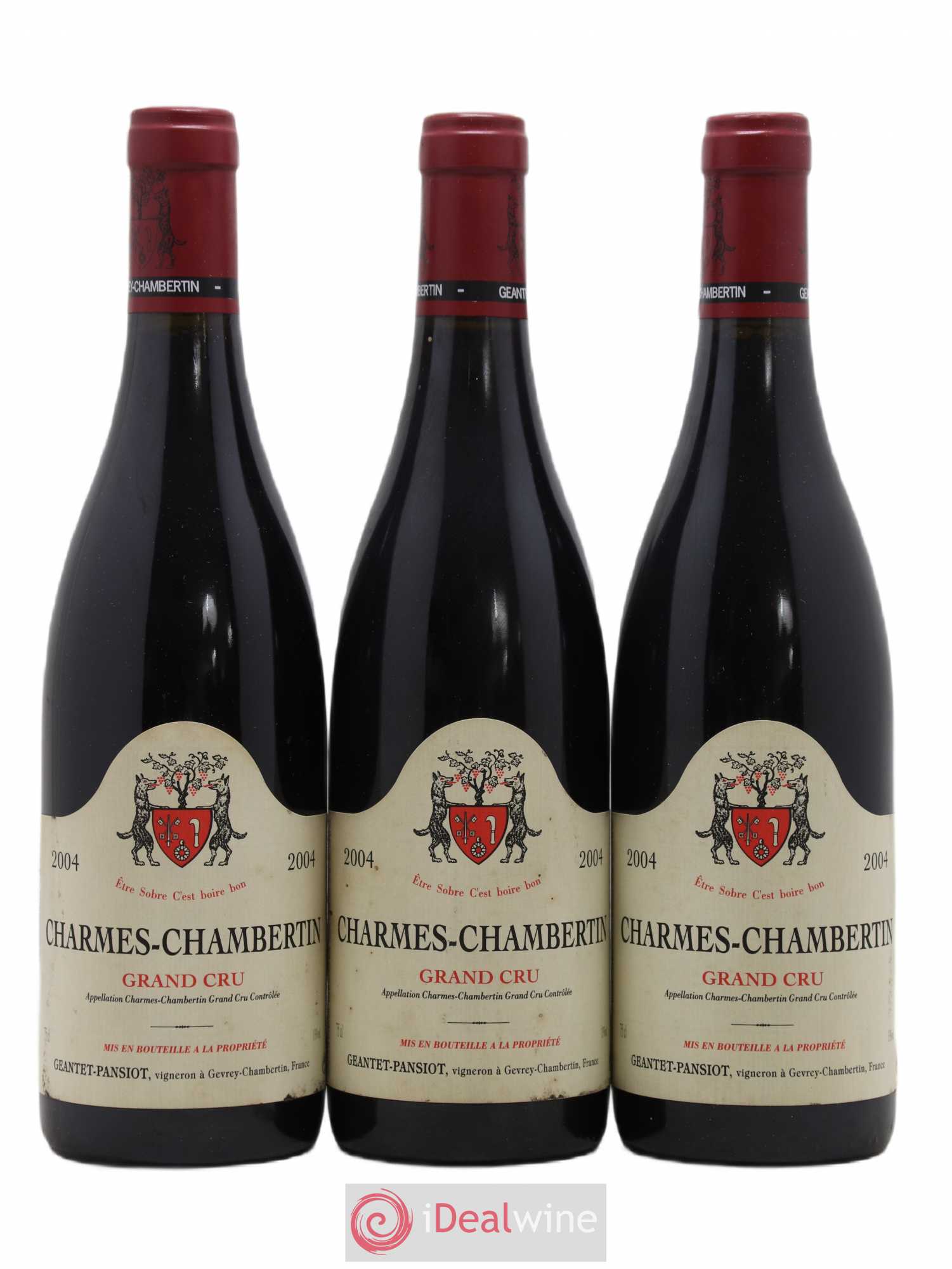 Charmes-Chambertin Grand Cru Geantet-Pansiot 2004 - Lot de 3 bouteilles - 0