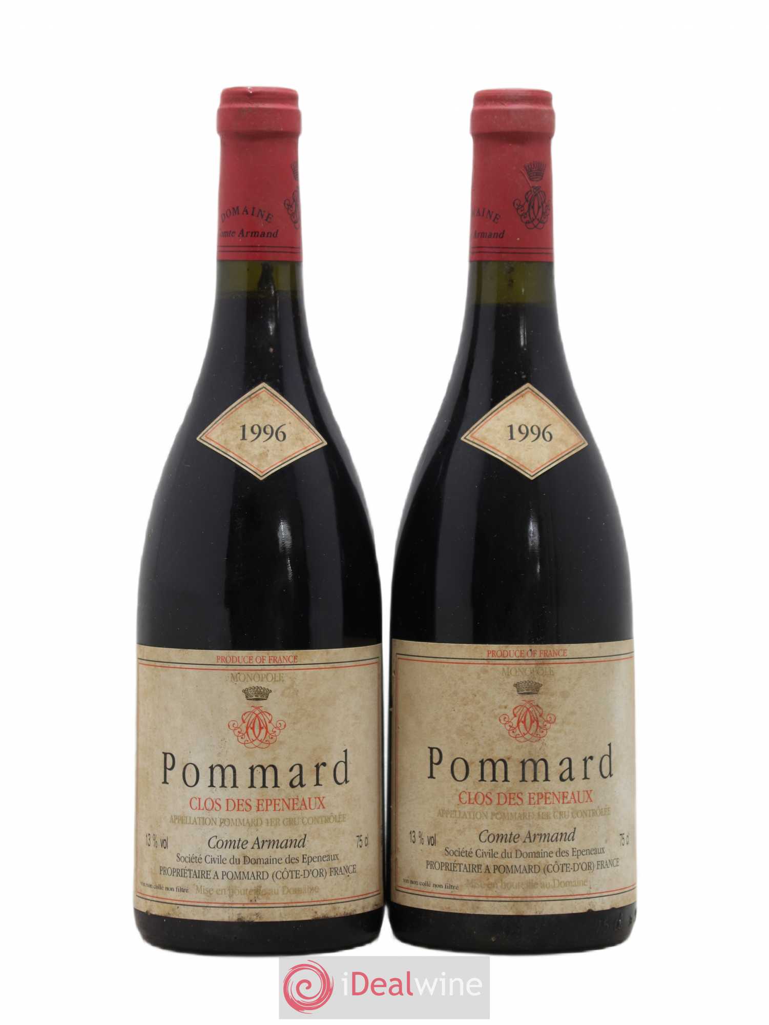 Pommard 1er Cru Clos des Epeneaux Comte Armand 1996 - Lot de 2 bouteilles - 0