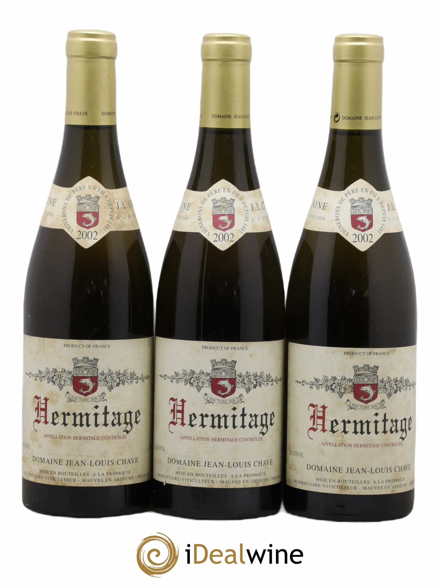 Hermitage Jean-Louis Chave 2002 - Lot de 3 bouteilles - 0