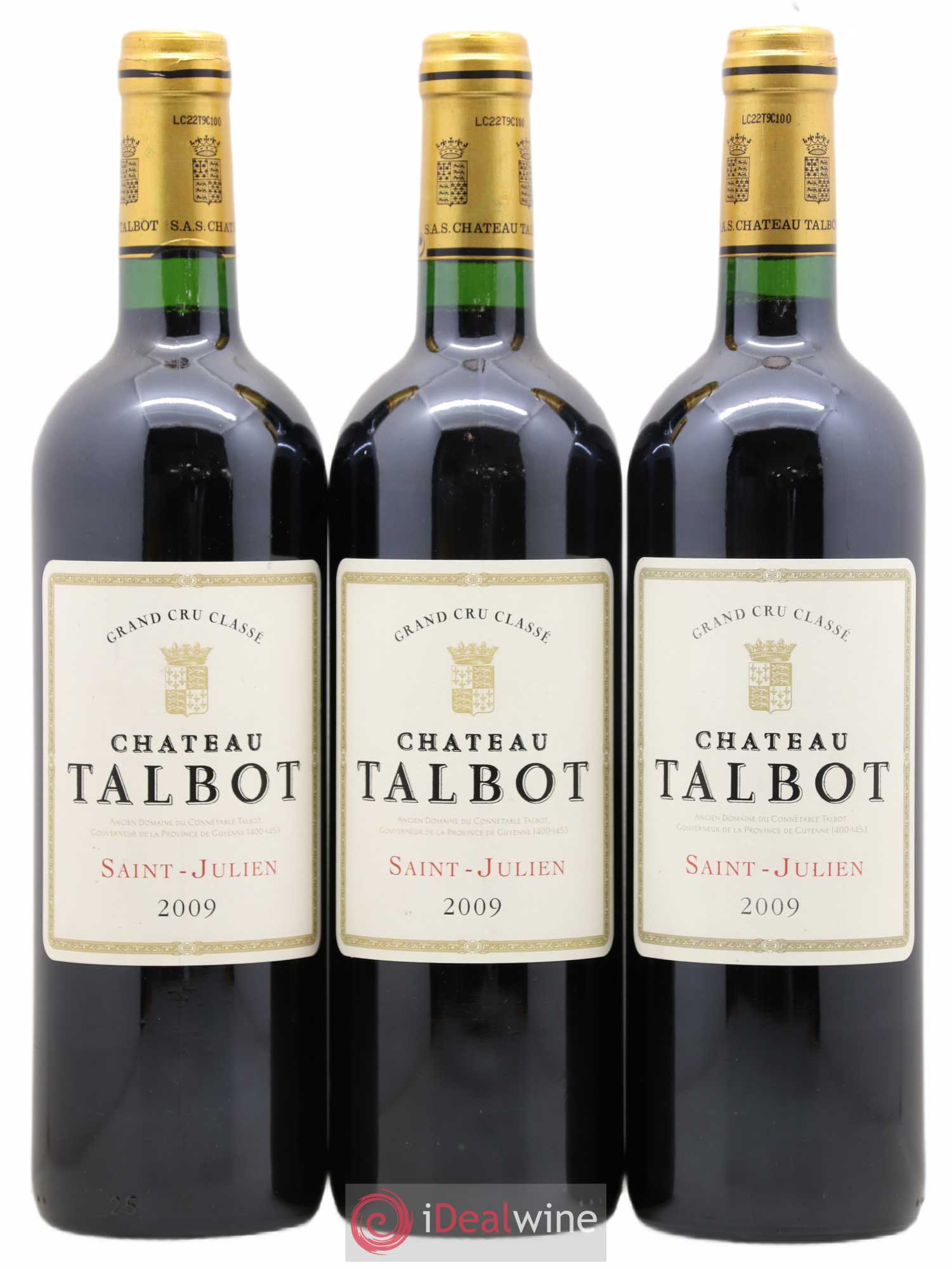 Château Talbot 4ème Grand Cru Classé 2009 - Lot de 3 bouteilles - 0