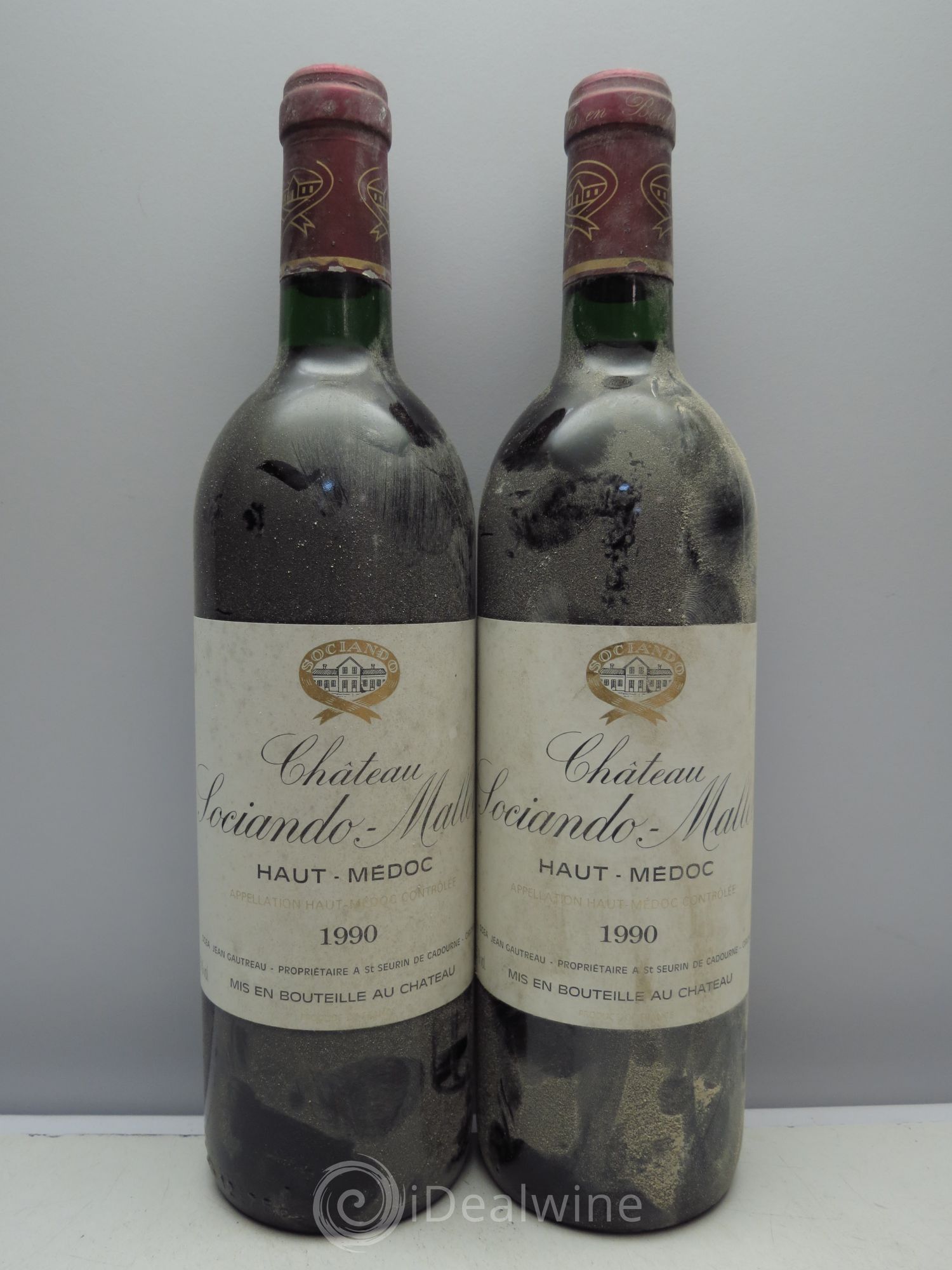 Château Sociando Mallet 1990 - Lot de 2 bouteilles - 0