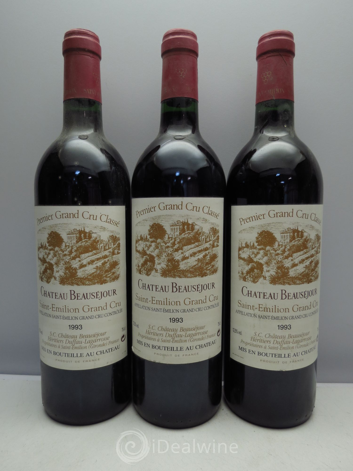 Château Beauséjour (Duffau-Lagarrosse) 1er Grand Cru Classé B 1993 - Lot de 3 bouteilles - 0
