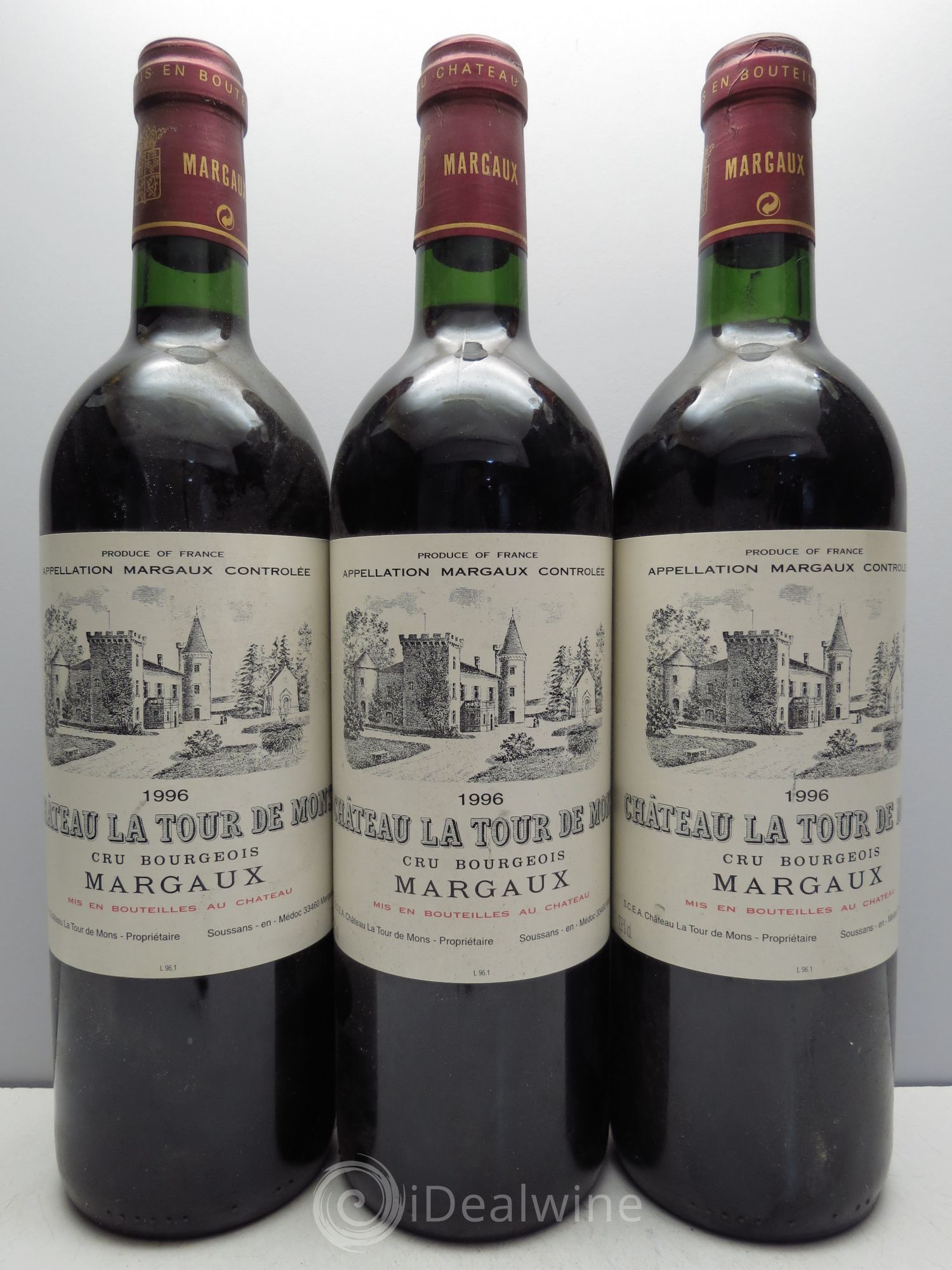 Château la Tour de Mons Cru Bourgeois 1996 - Lot de 3 bouteilles - 0