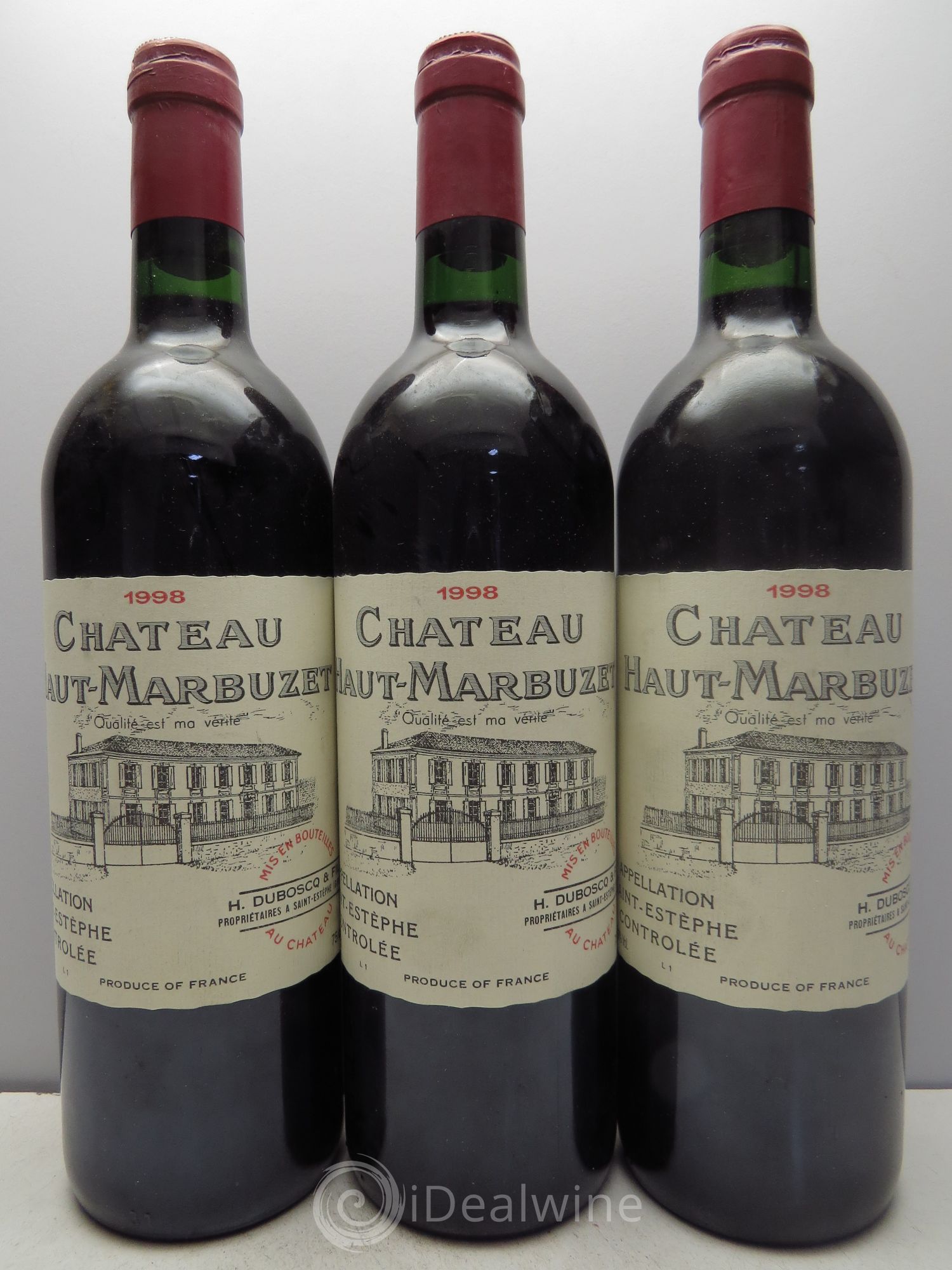 Château Haut Marbuzet 1998 - Lot de 3 bouteilles - 0