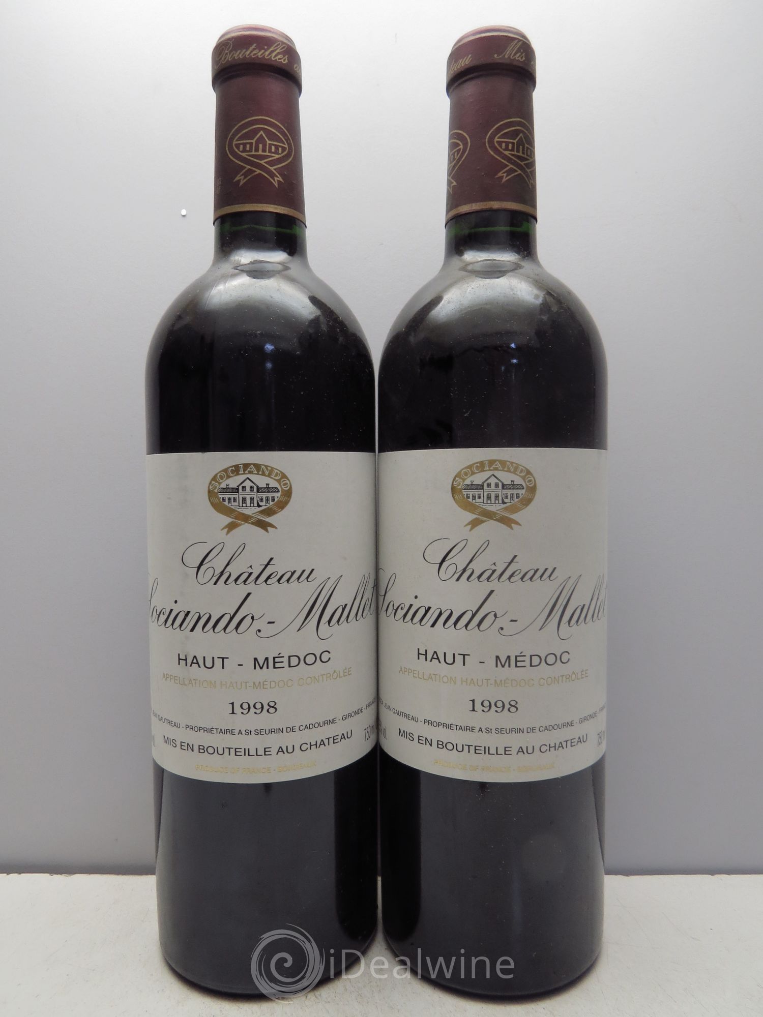 Château Sociando Mallet 1998 - Lot de 2 bouteilles - 0