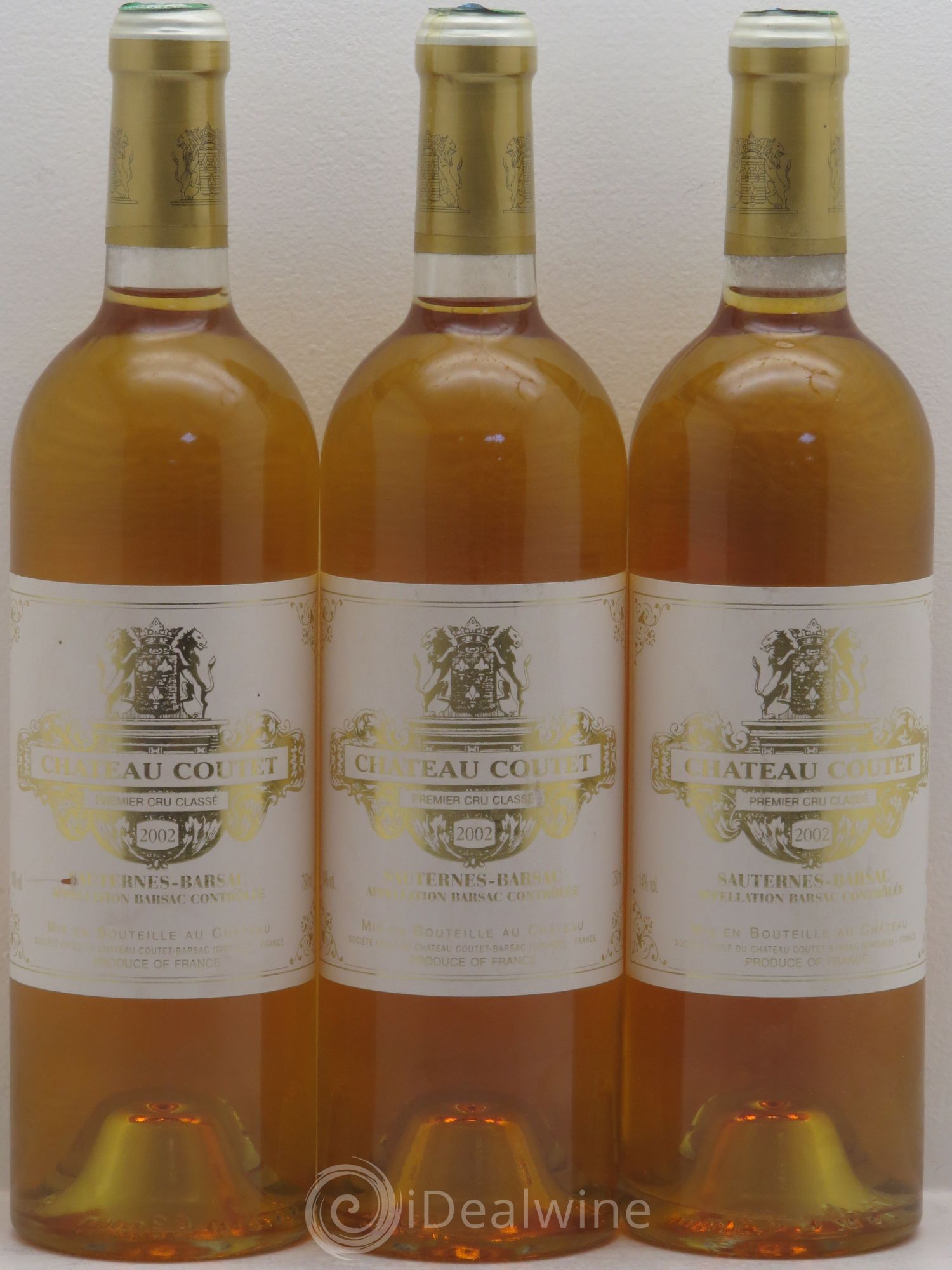 Château Coutet 1er Grand Cru Classé 2002 - Lotto di 3 bottiglie - 0
