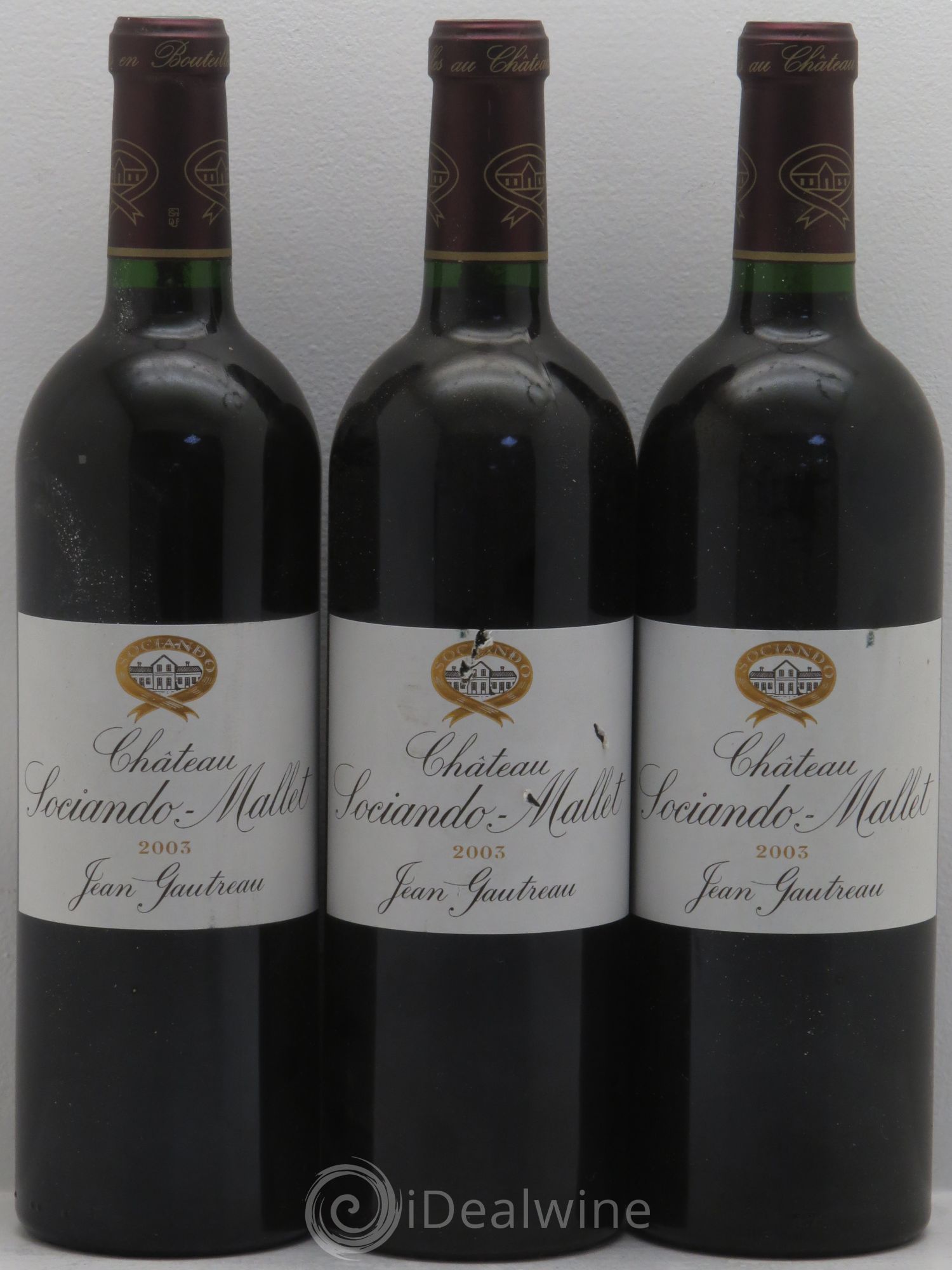 Château Sociando Mallet 2003 - Lot de 3 bouteilles - 0