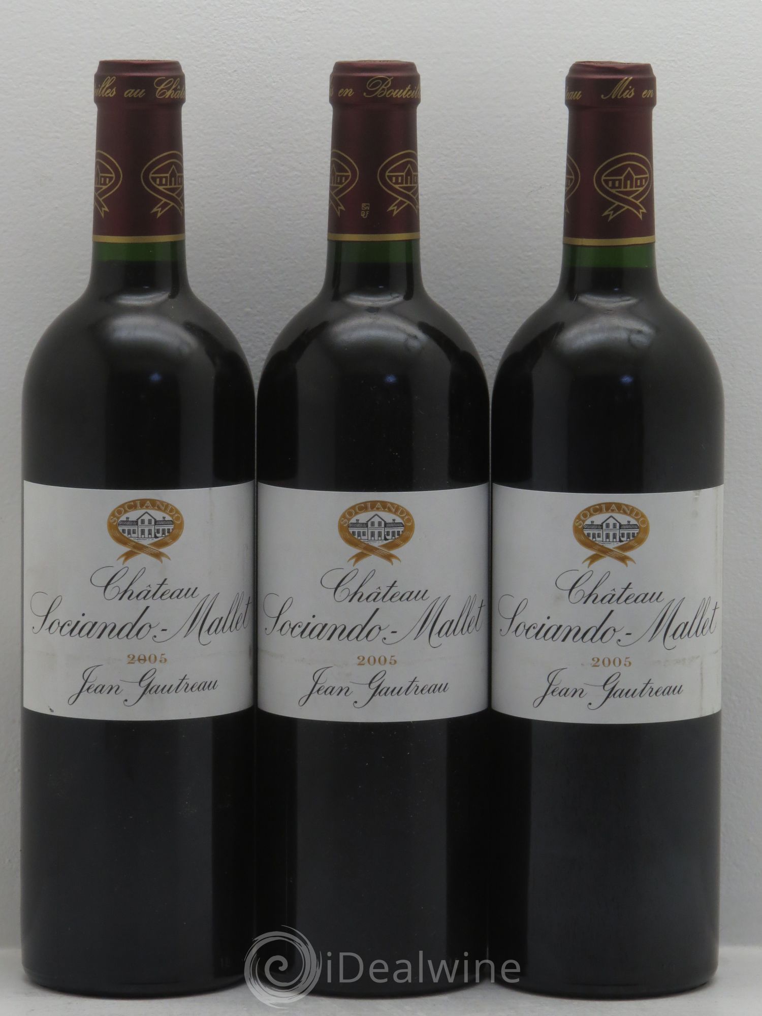 Château Sociando Mallet 2005 - Lot de 3 bouteilles - 0