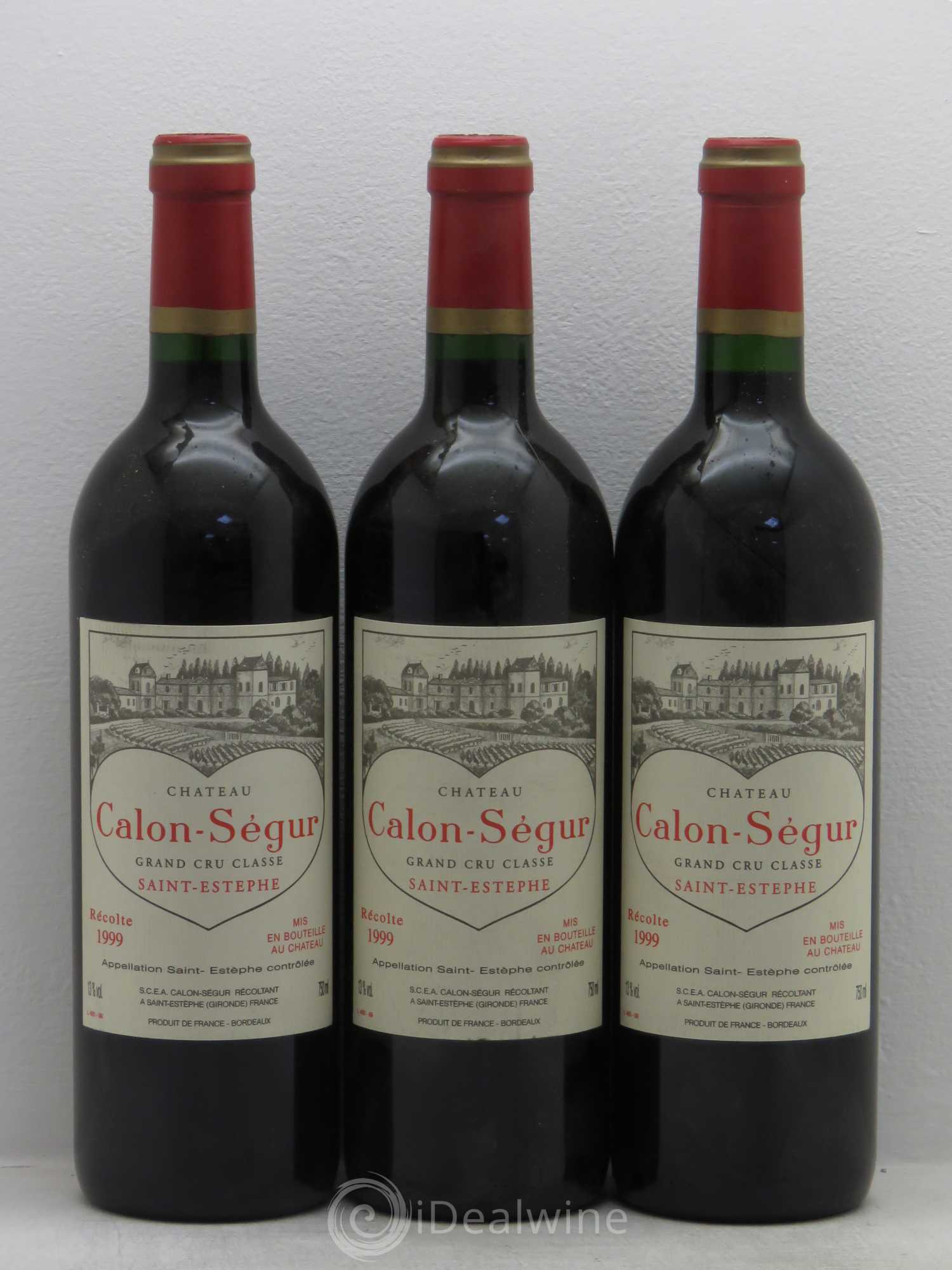 Château Calon Ségur 3ème Grand Cru Classé 1999 - Lot de 3 bouteilles - 0