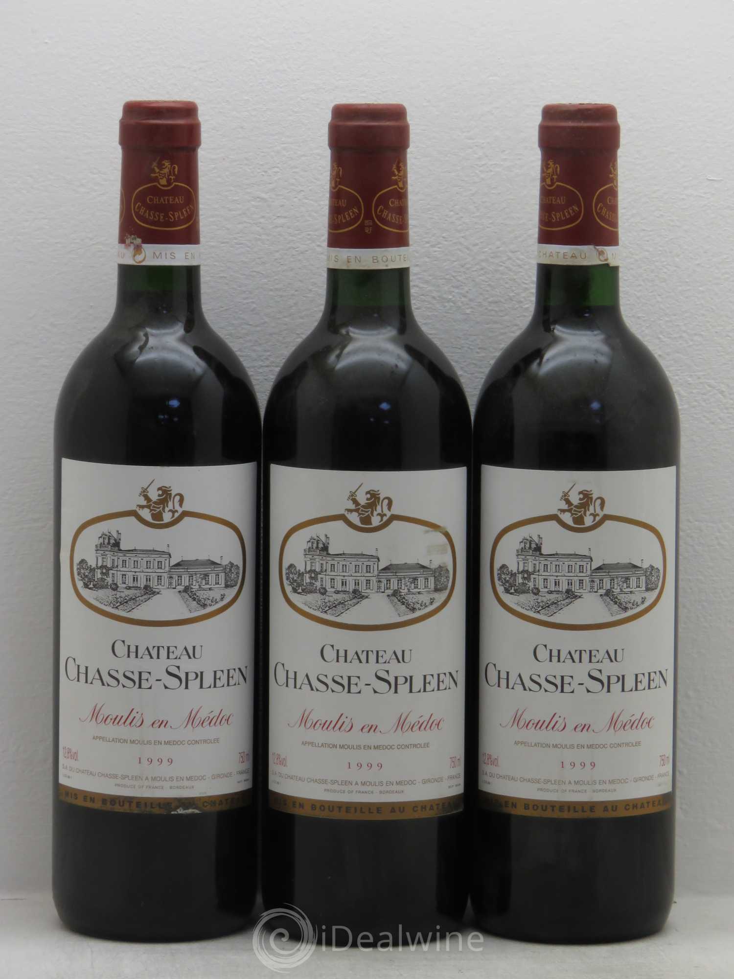 Château Chasse Spleen 1999 - Lot de 3 bouteilles - 0