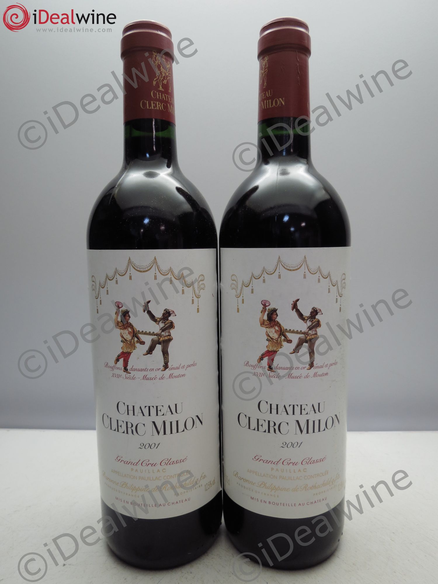 Château Clerc Milon 5ème Grand Cru Classé 2001 - Lot de 2 bouteilles - 0