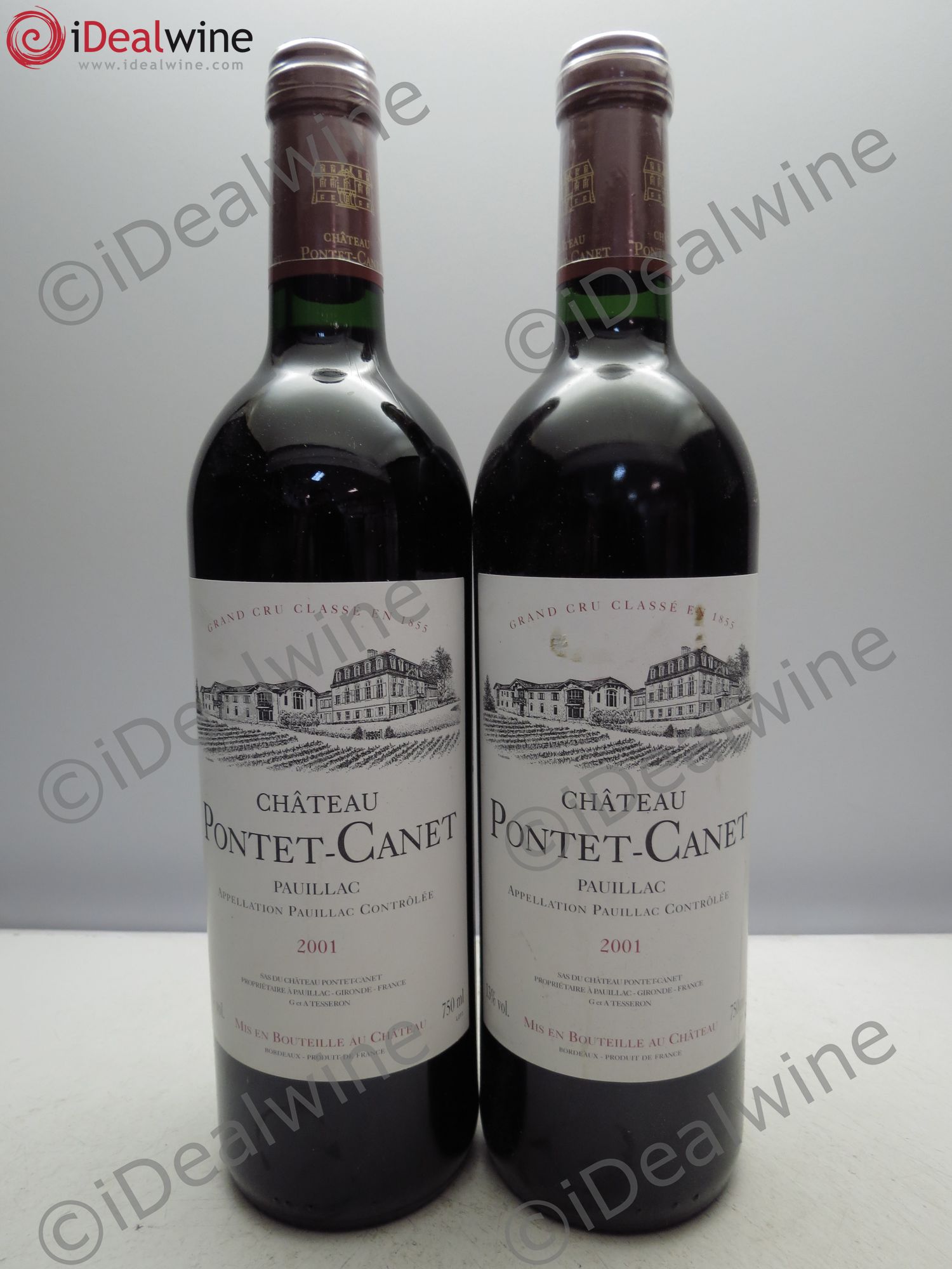 Château Pontet Canet 5ème Grand Cru Classé 2001 - Lot de 2 bouteilles - 0