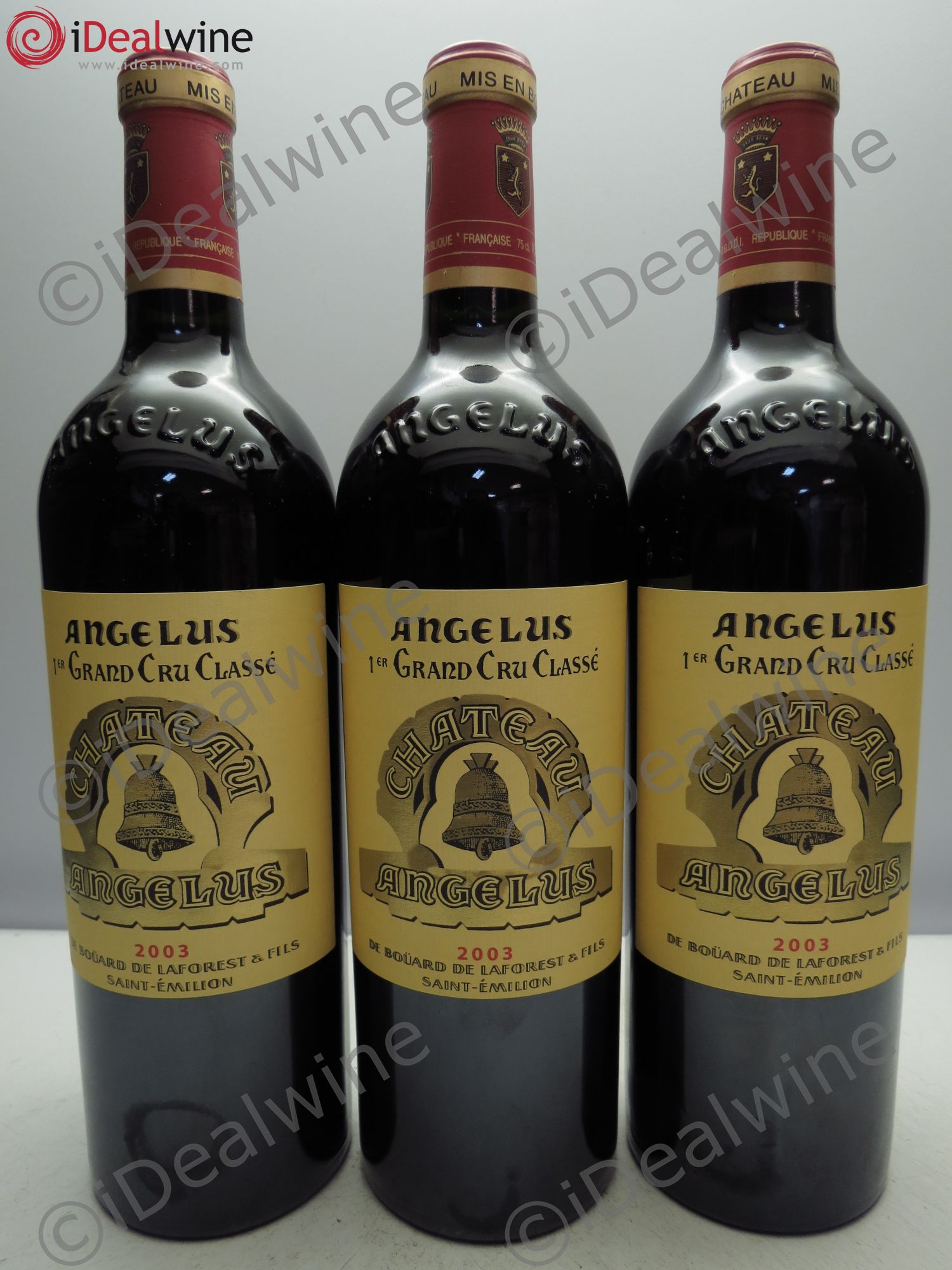 Château Angélus 1er Grand Cru Classé A 2003 - Lot de 3 bouteilles - 0