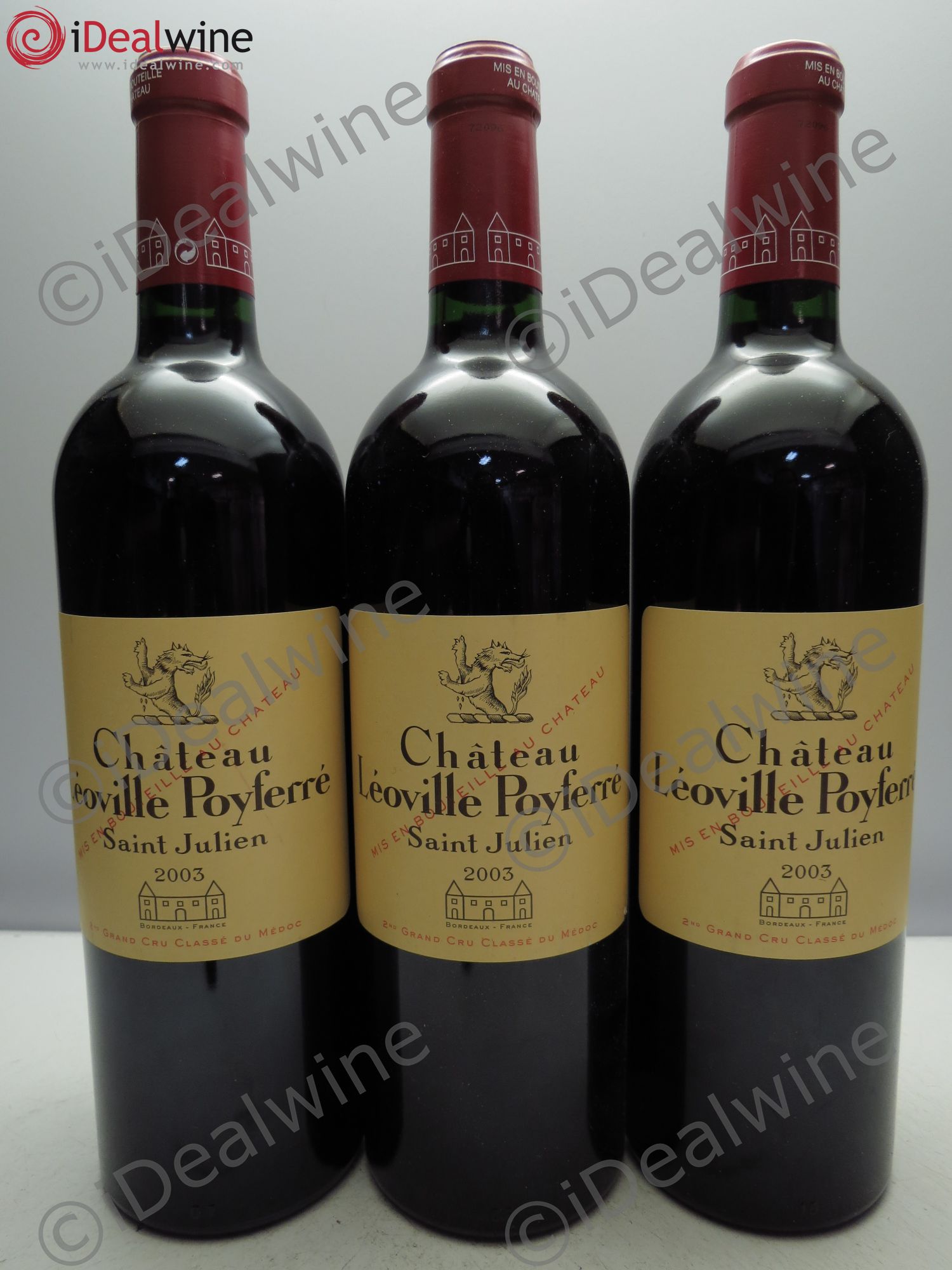 Château Léoville Poyferré 2ème Grand Cru Classé 2003 - Lot de 3 bouteilles - 0