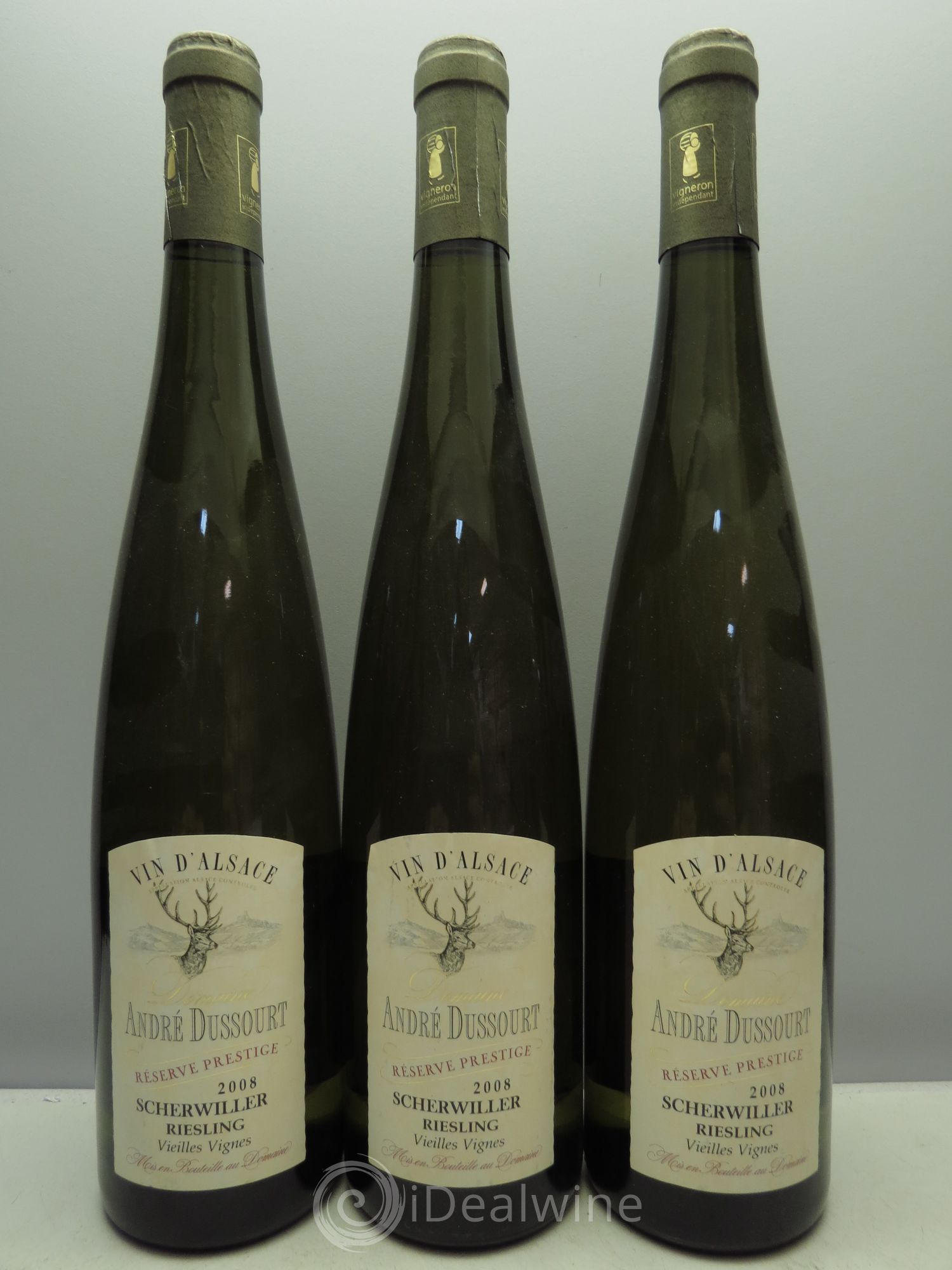 Riesling Scherwiller Vieilles Vignes André Dussourt réserve Prestige 2008 - Lot of 3 bottles - 0