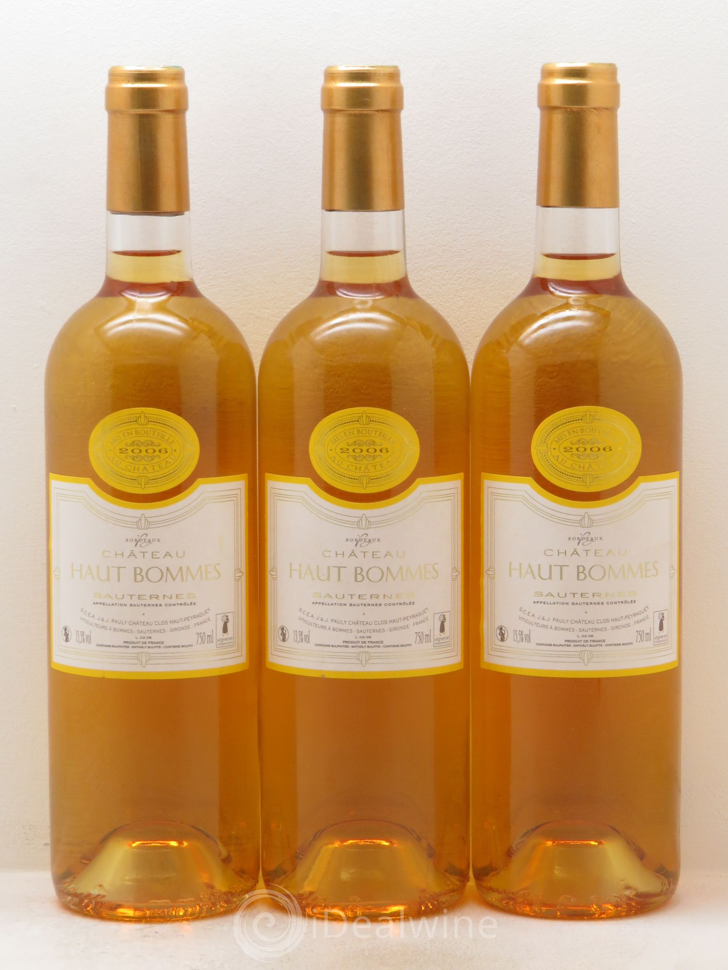 Sauternes Château Haut Bommes 2006 - Lotto di 3 bottiglie - 0