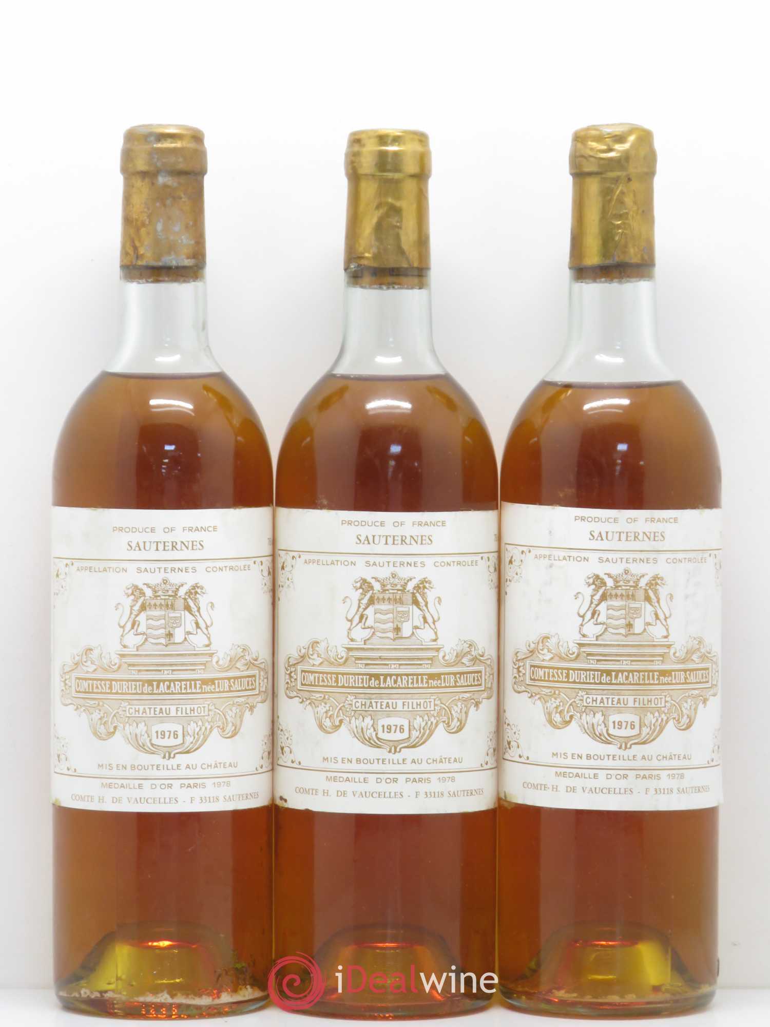 Château Filhot 2ème Grand Cru Classé 1976 - Lotto di 6 bottiglie - 2