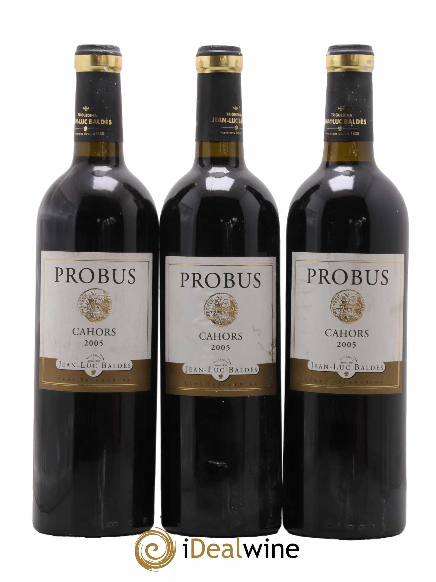 Cahors Clos Triguedina Probus Jean-Luc Baldès 2005 - Lot de 3 bouteilles - 0