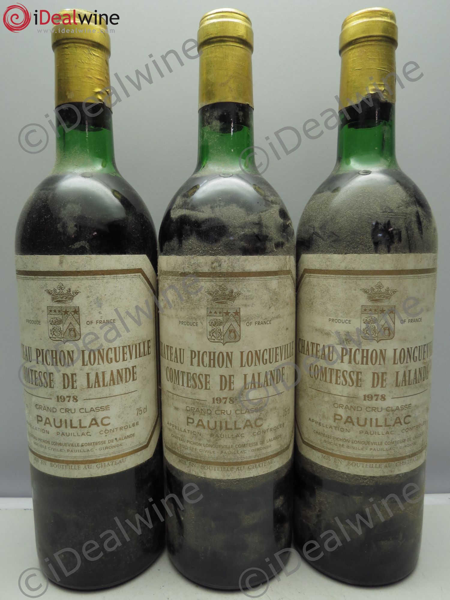 Château Pichon Longueville Comtesse de Lalande 2ème Grand Cru Classé 1978 - Lot de 3 bouteilles - 0