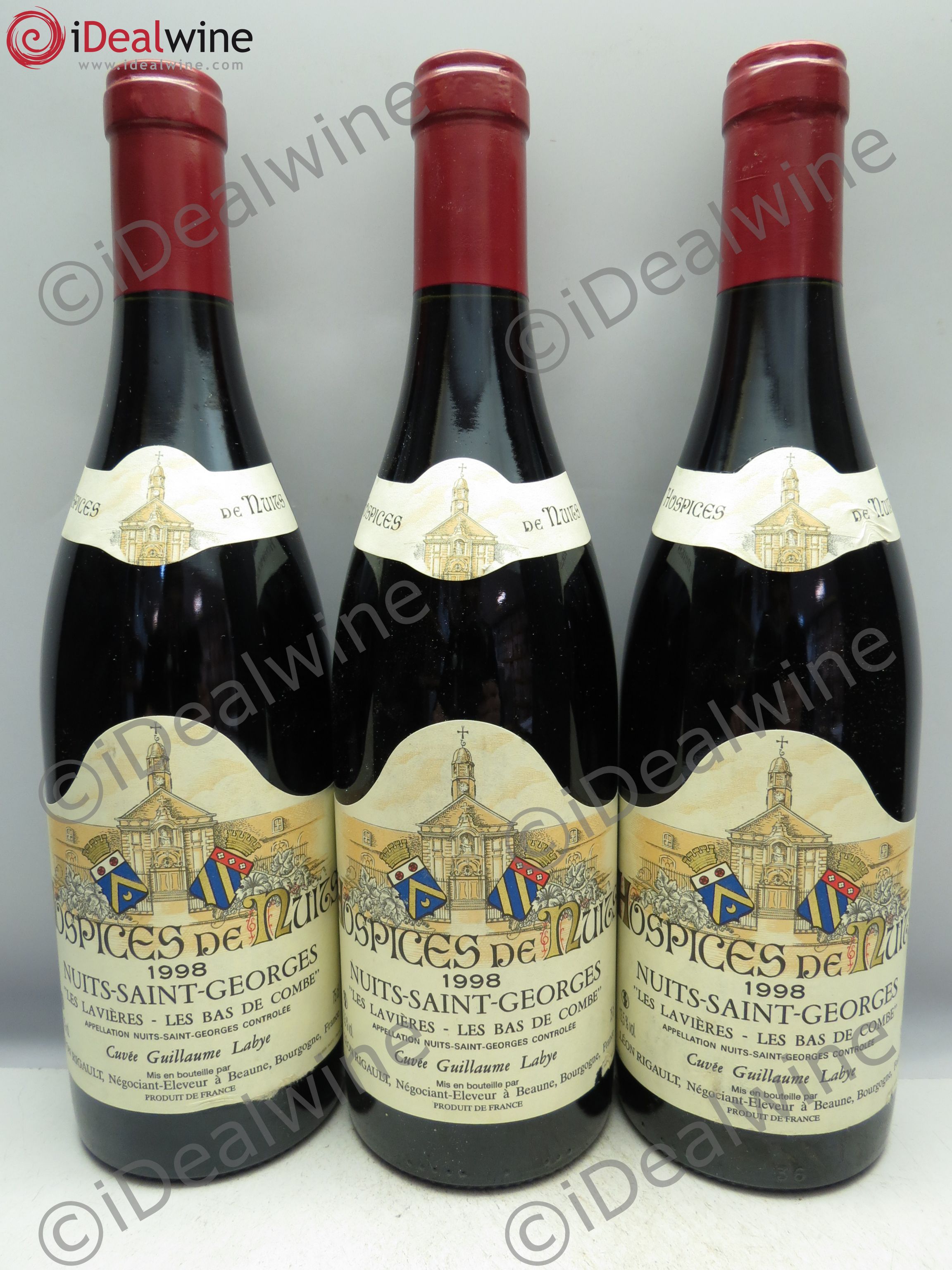 Nuits-Saint-Georges Les Lavières Bas de la Combe Cuvée Guillaume Labye Hospices de Beaune 1998 - Posten von 3 Flaschen - 0