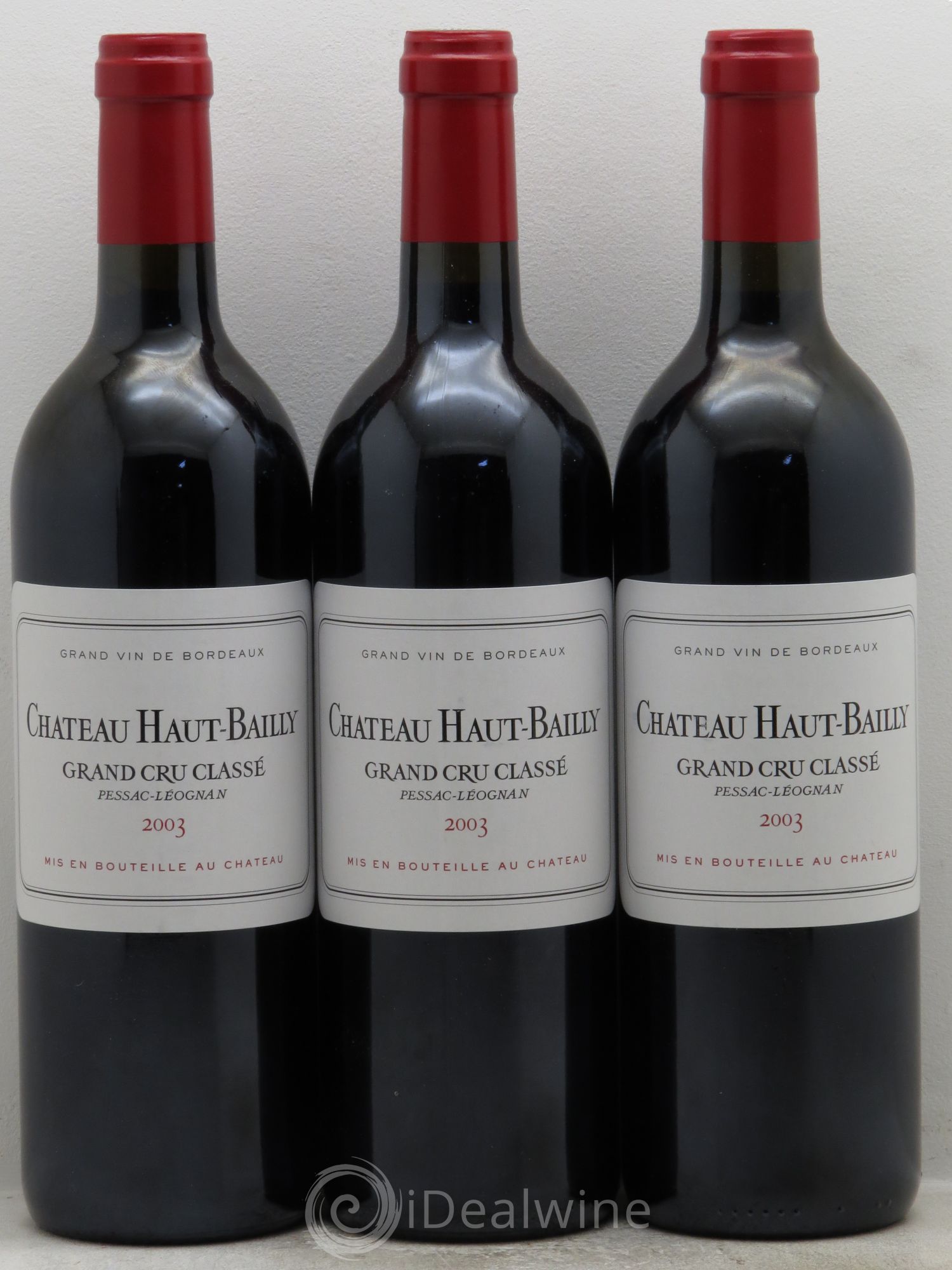 Château Haut-Bailly Cru Classé de Graves 2003 - Lot de 3 bouteilles - 0