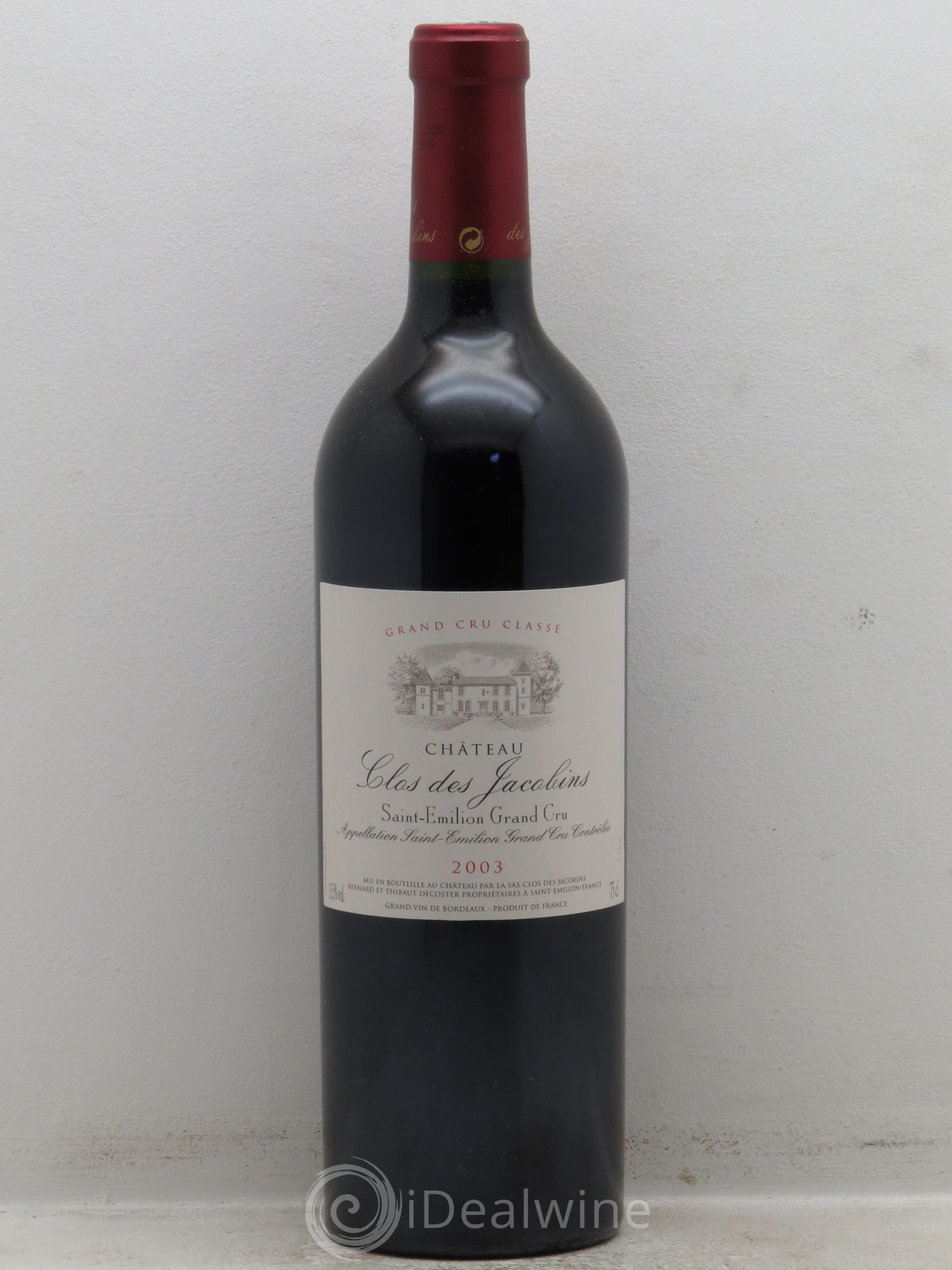 Château Clos des Jacobins Grand Cru Classé 2003 - Lot de 1 bouteille - 0