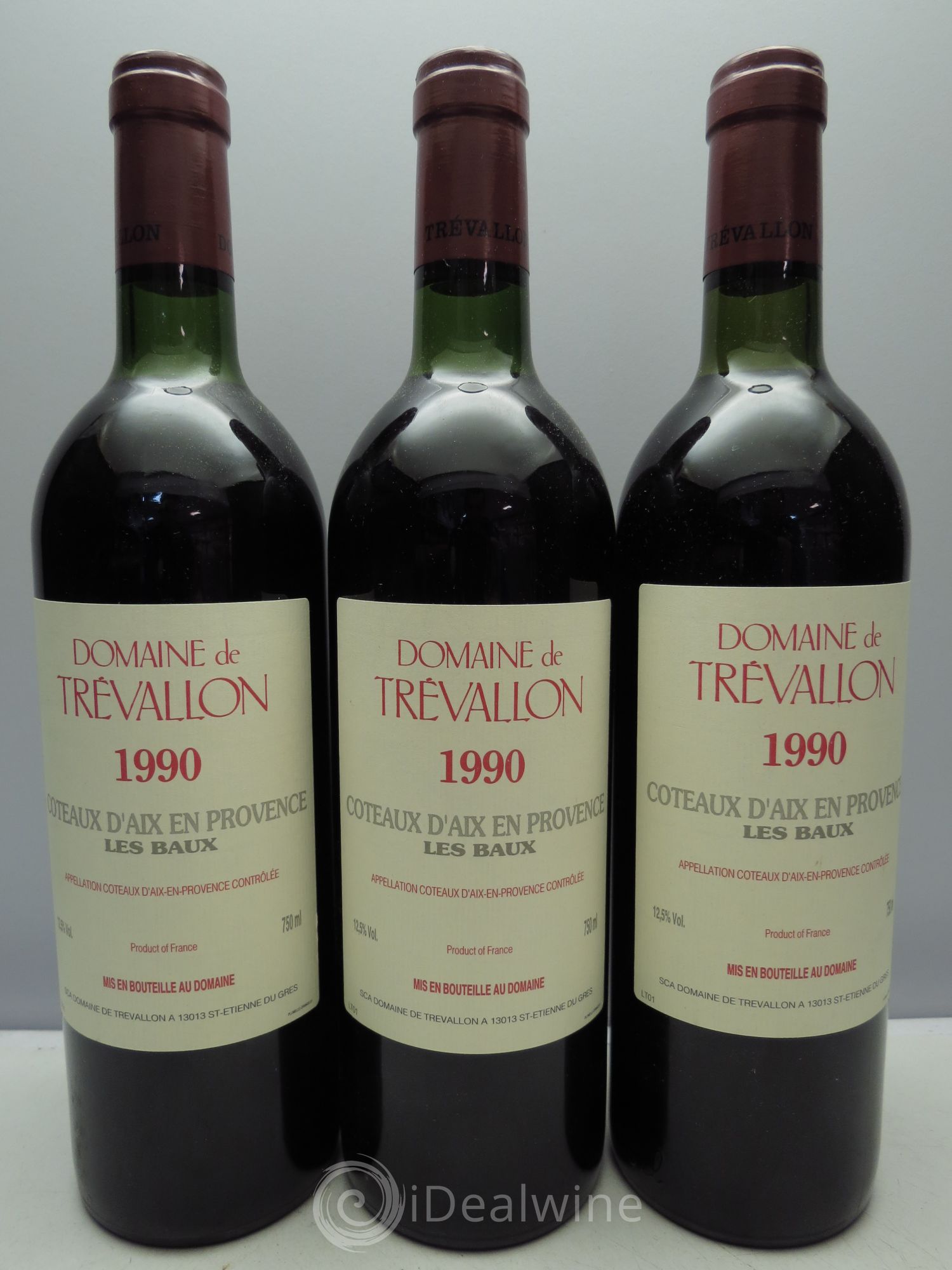 Coteaux d'Aix-en-Provence Trévallon (Domaine de) Eloi Dürrbach 1990 - Lot de 3 bouteilles - 0