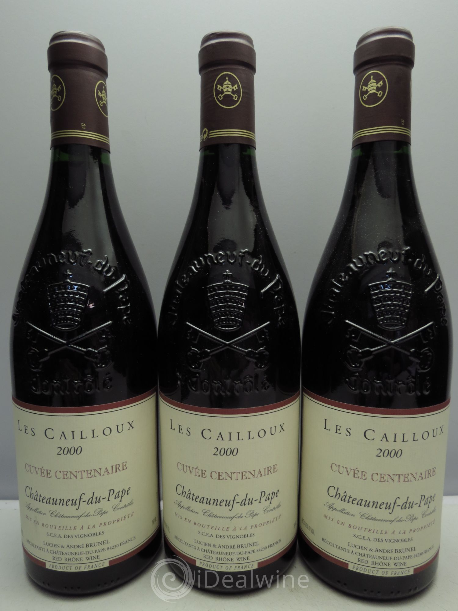 Châteauneuf-du-Pape Les Cailloux Cuvée Centenaire André Brunel 2000 - Lot de 3 bouteilles - 0