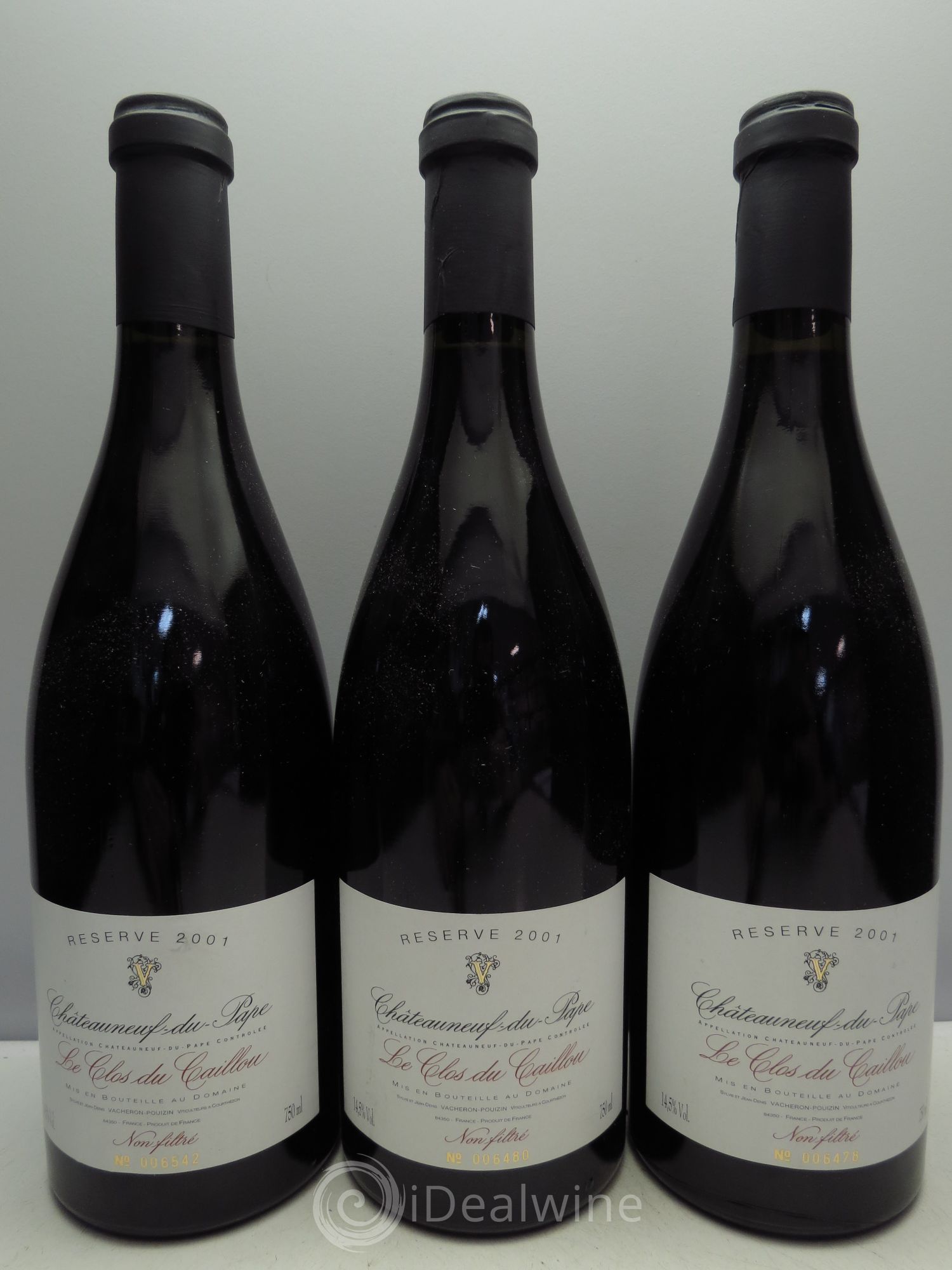 Châteauneuf-du-Pape Domaine Le Clos Du Caillou 2001 - Lot de 3 bouteilles - 0
