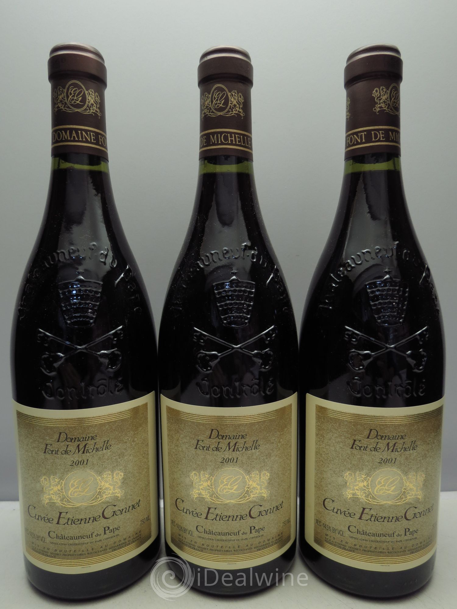 Châteauneuf-du-Pape Domaine Font de Michelle Cuvée Etienne Gonnet Famille Gonnet 2001 - Lot de 3 bouteilles - 0