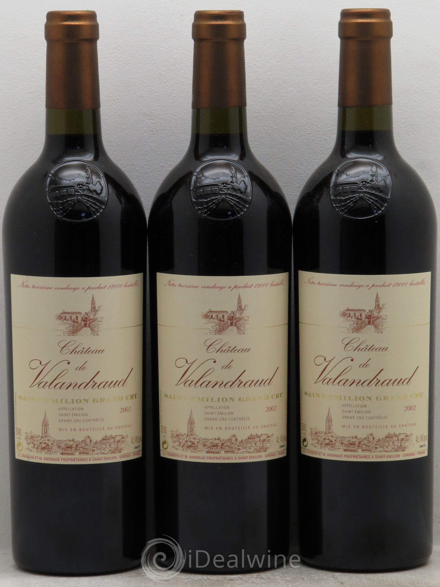 Château de Valandraud 2002 - Lot de 3 bouteilles - 0