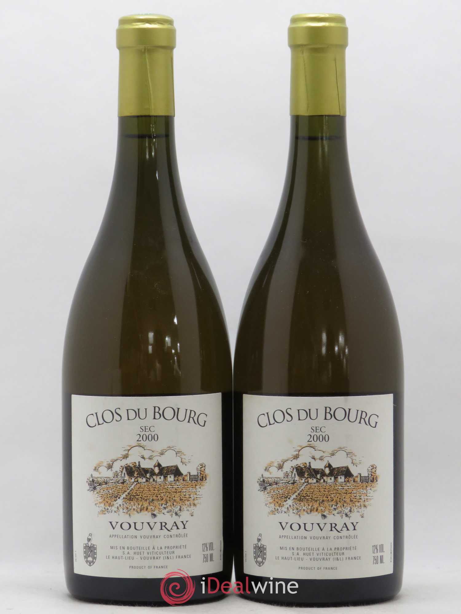 Vouvray Clos du Bourg Sec Domaine Huet 2000 - Lot de 2 bouteilles - 0