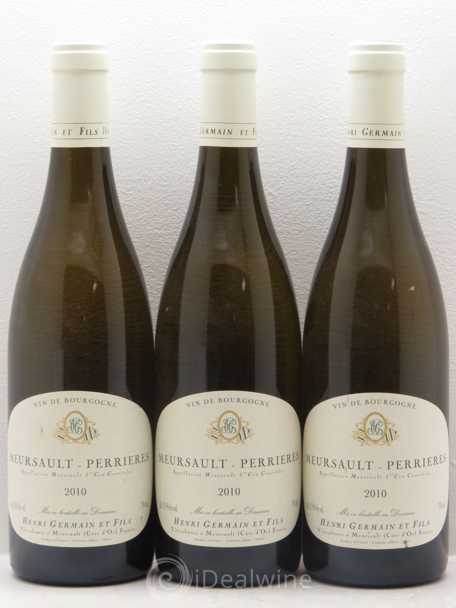 Meursault 1er Cru Domaine Henri Germain 2010 - Lot de 3 bouteilles - 0