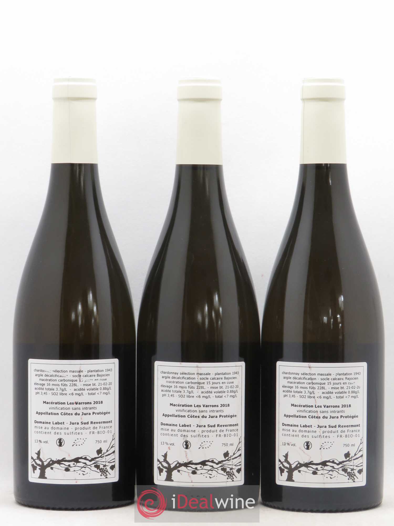 Côtes du Jura Chardonnay de Macération Les Varrons Labet 2018 - Posten von 3 Flaschen - 1