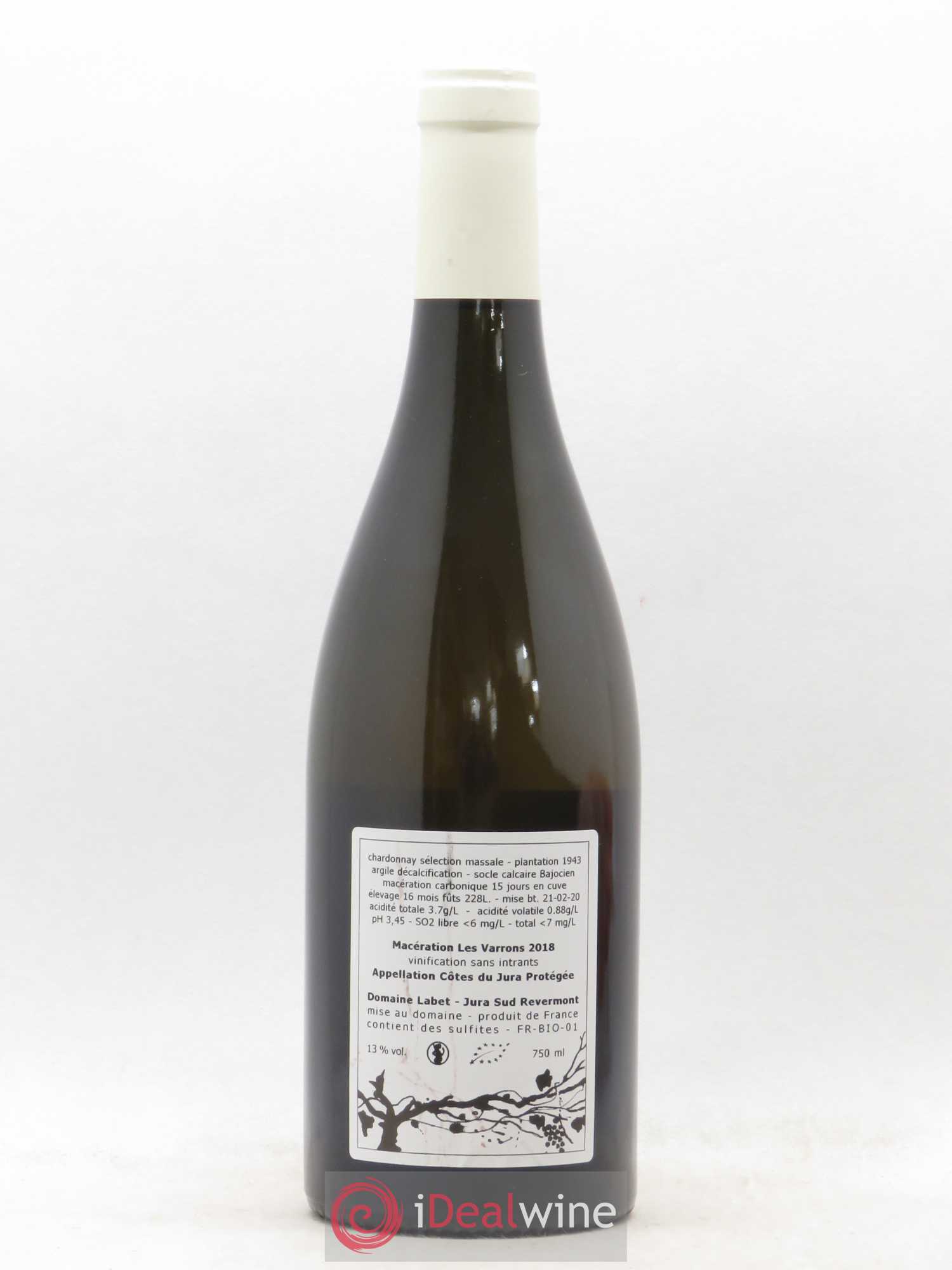 Côtes du Jura Chardonnay de Macération Les Varrons Labet 2018 - Posten von 1 Flasche - 1