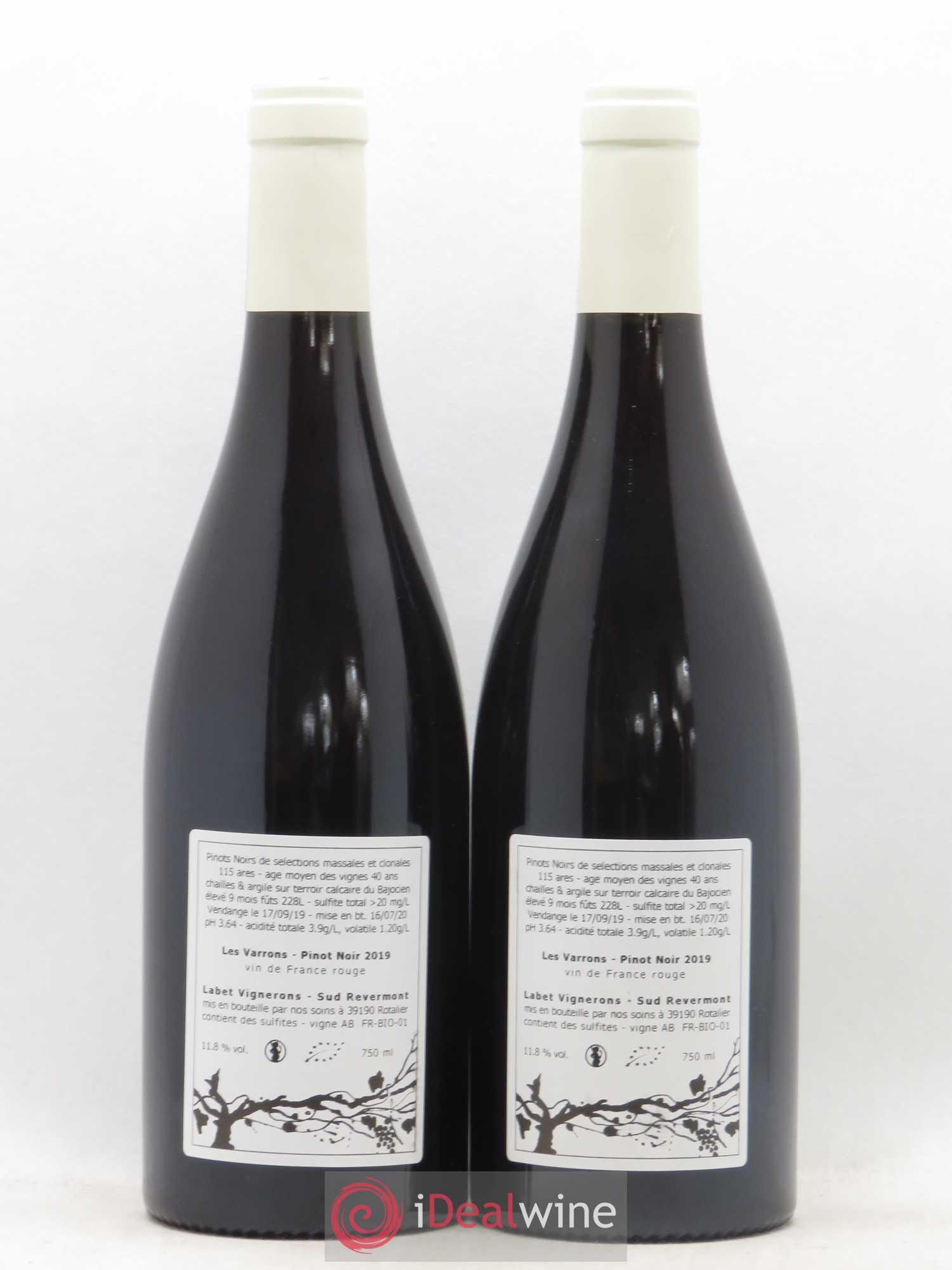 Vin de France Pinot Noir Les Varrons Labet 2019 - Posten von 2 Flaschen - 1