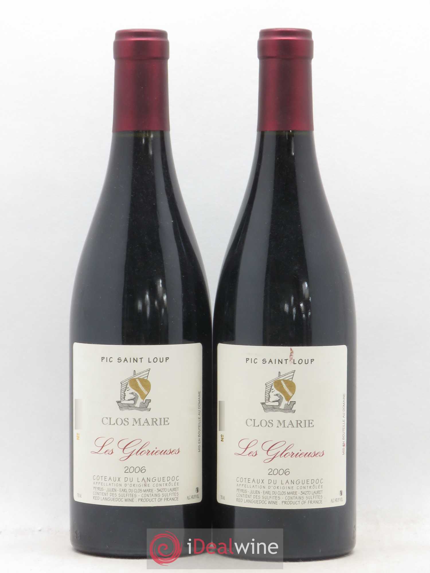 Pic Saint-Loup Clos Marie Les Glorieuses Christophe Peyrus et Françoise Julien 2006 - Lot de 2 bouteilles - 0