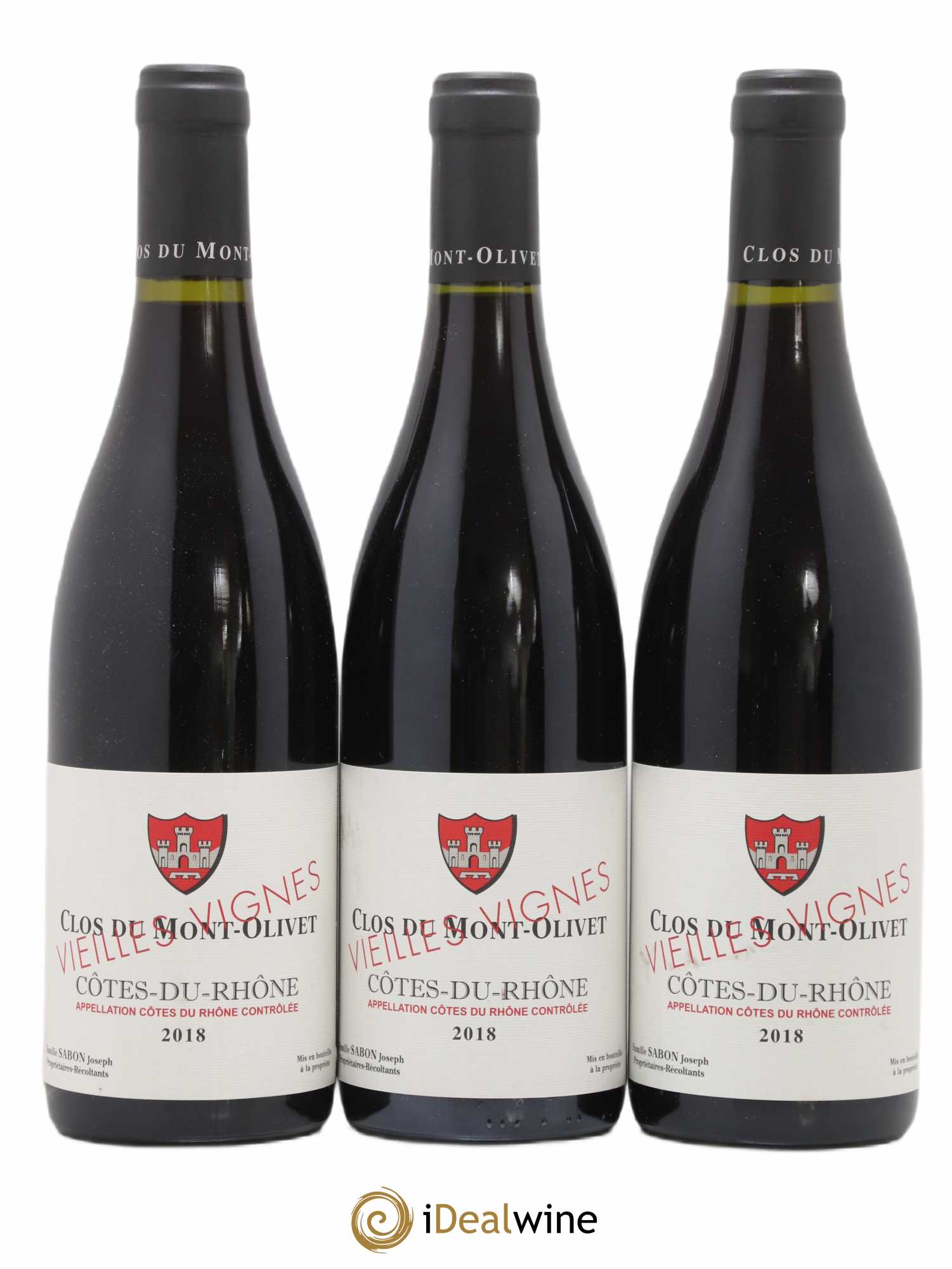 Côtes-du-Rhône Vieilles Vignes Clos du Mont-Olivet 2018 - Lot de 3 bouteilles - 0