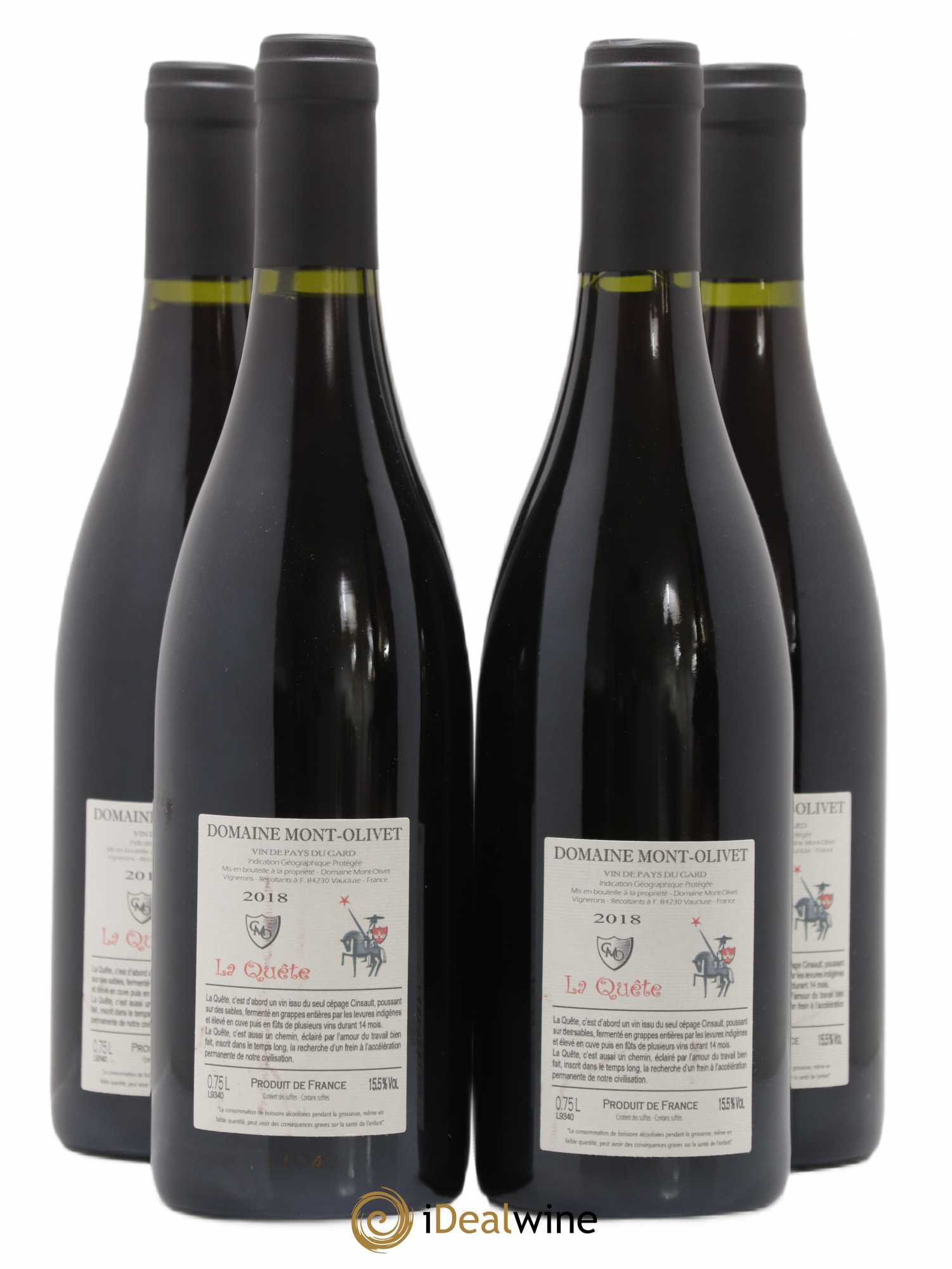 Gard Mont-Olivet cuvée La Quête 2018 - Posten von 4 Flaschen - 1