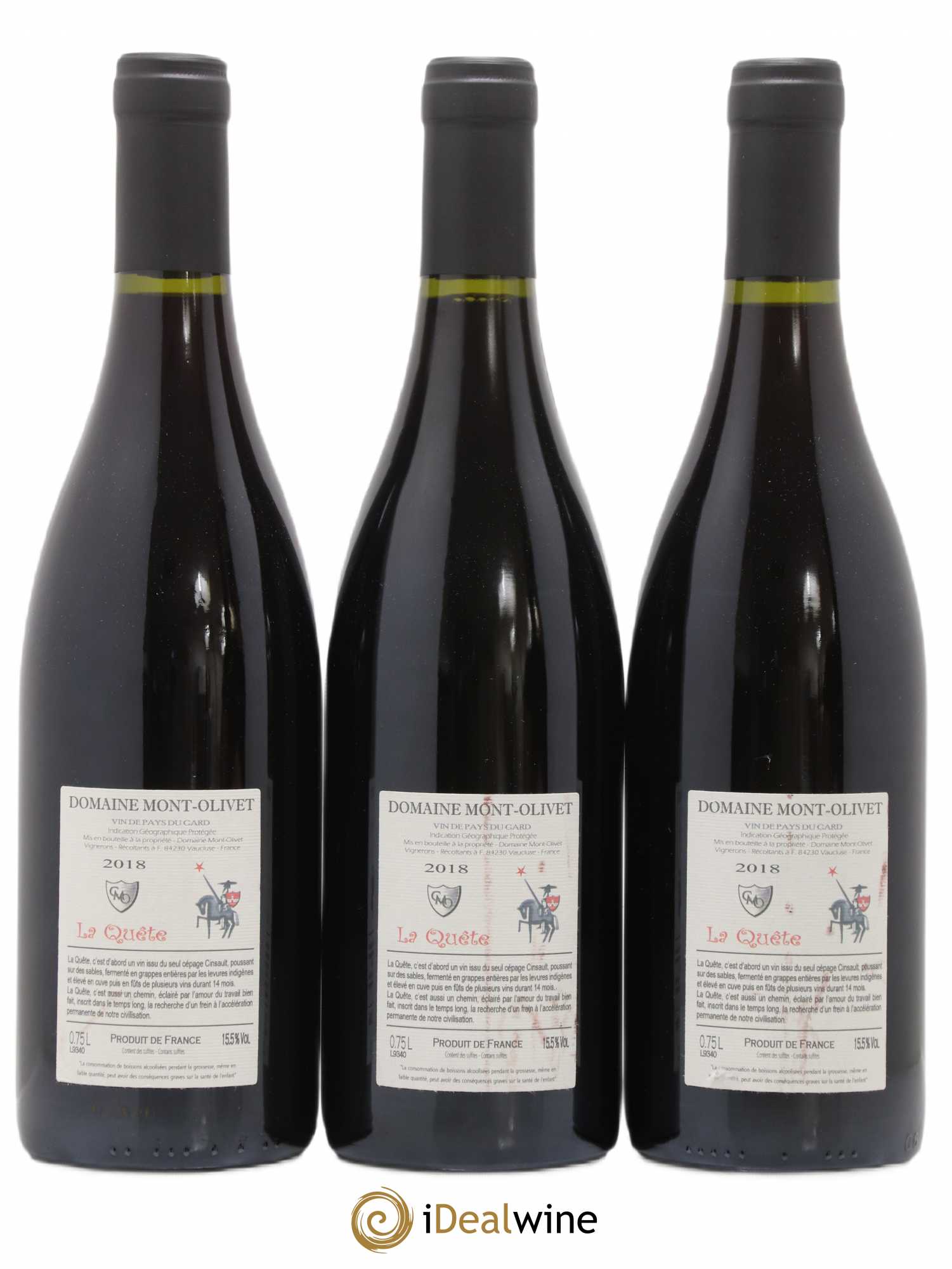 Gard Mont-Olivet cuvée La Quête 2018 - Posten von 3 Flaschen - 1