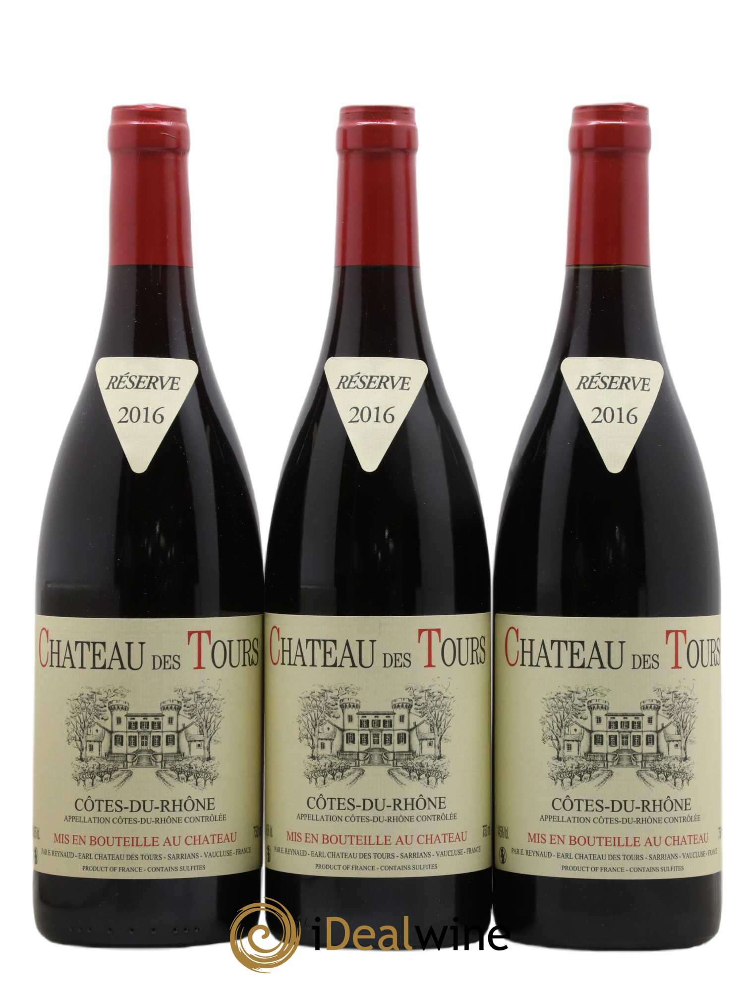 Côtes-du-Rhône Château des Tours Emmanuel Reynaud 2016 - Lot de 3 bouteilles - 0