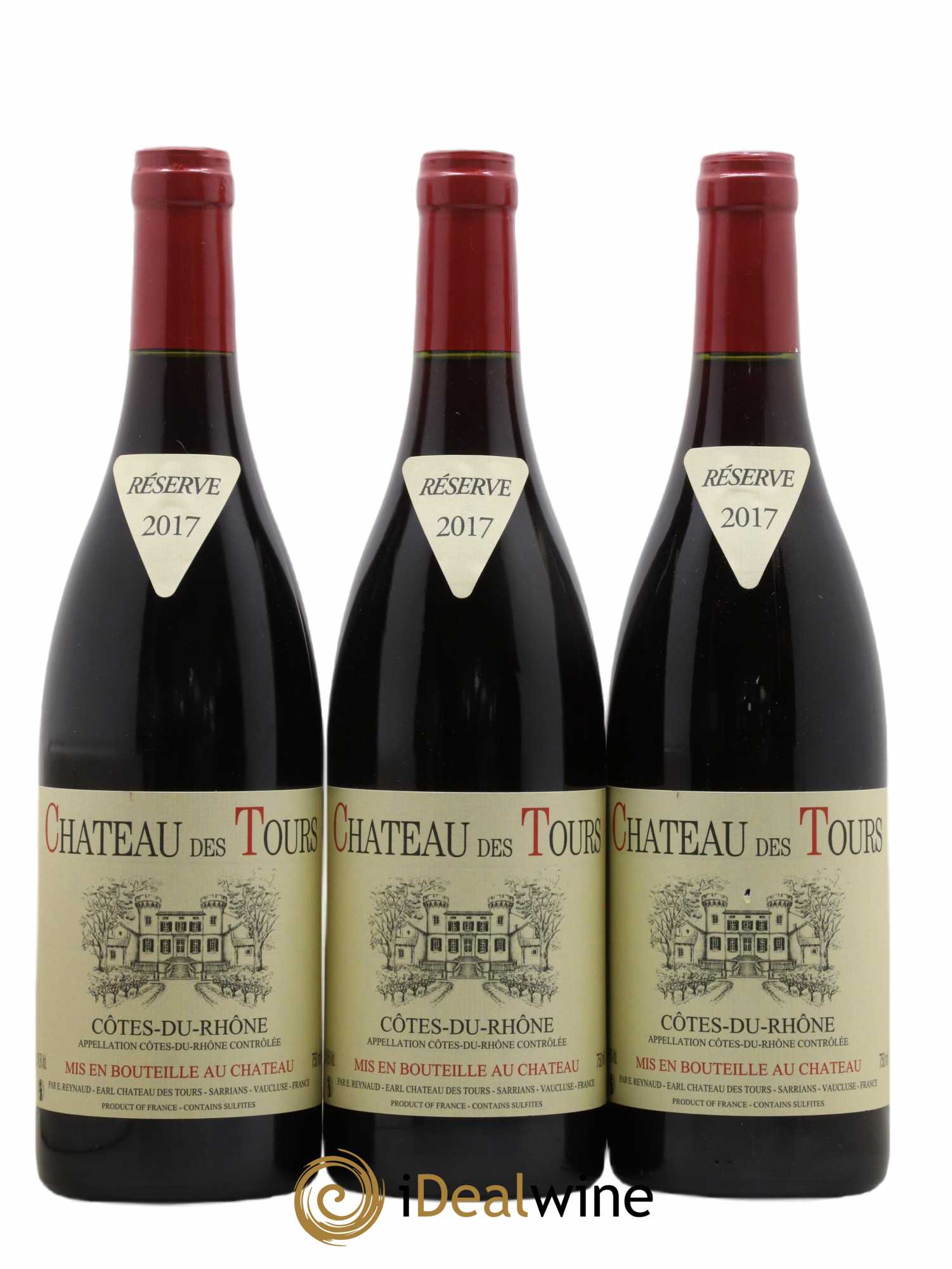 Côtes-du-Rhône Château des Tours Emmanuel Reynaud 2017 - Lot de 3 bouteilles - 0