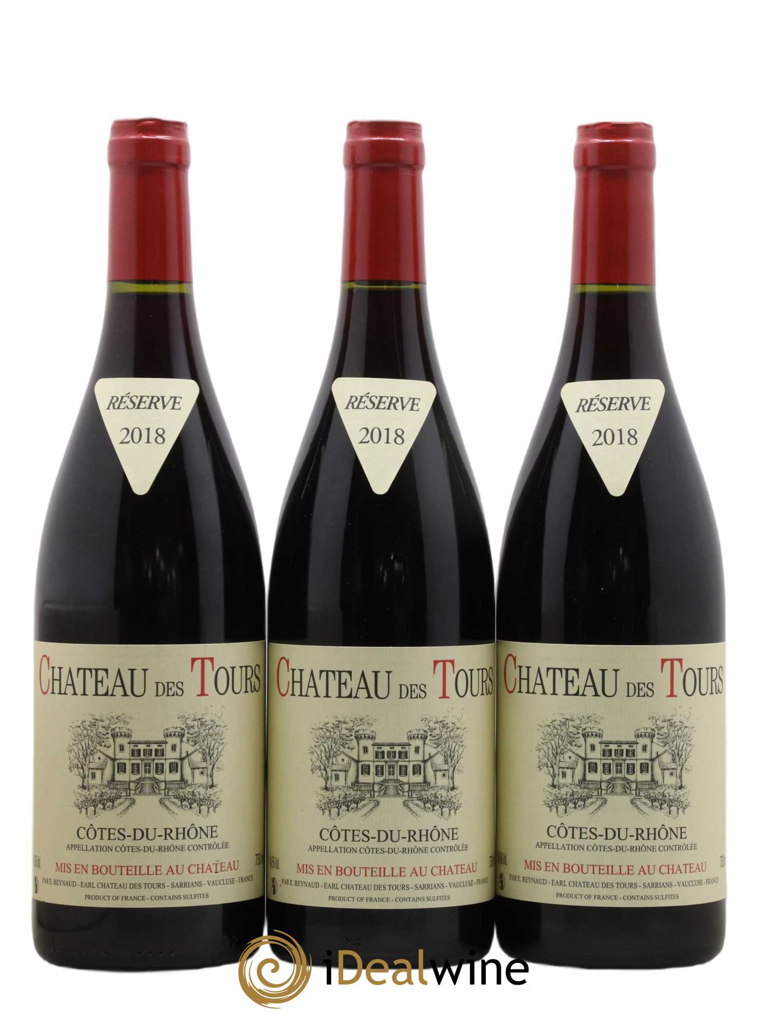 Côtes-du-Rhône Château des Tours Emmanuel Reynaud 2018 - Lot de 3 bouteilles - 0