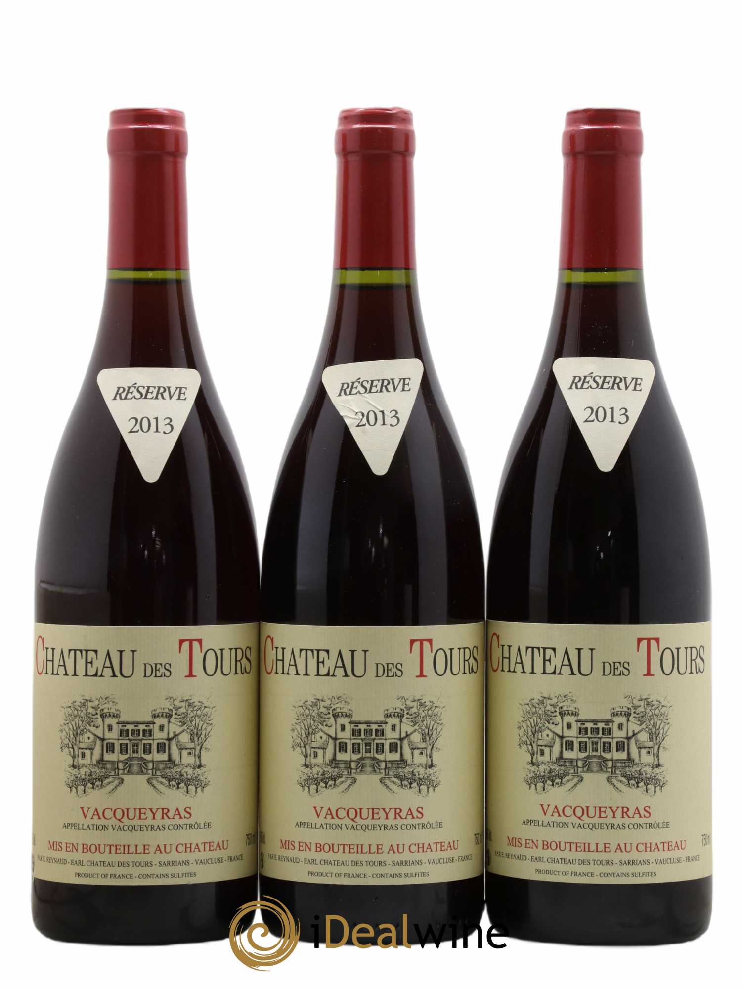 Vacqueyras Château des Tours Emmanuel Reynaud 2013 - Lot de 3 bouteilles - 0