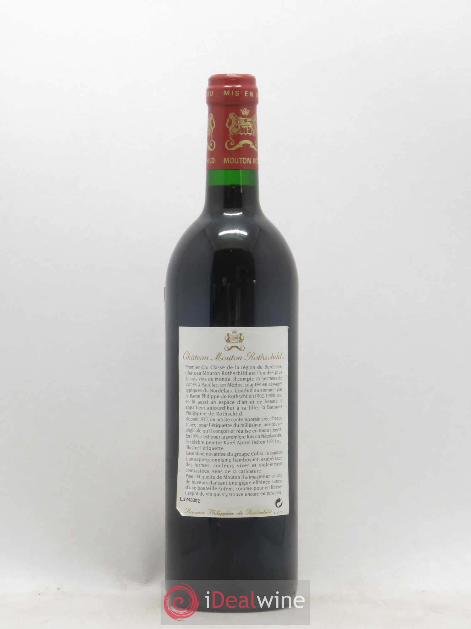 Château Mouton Rothschild 1er Grand Cru Classé 1994 - Lot de 1 bouteille - 1