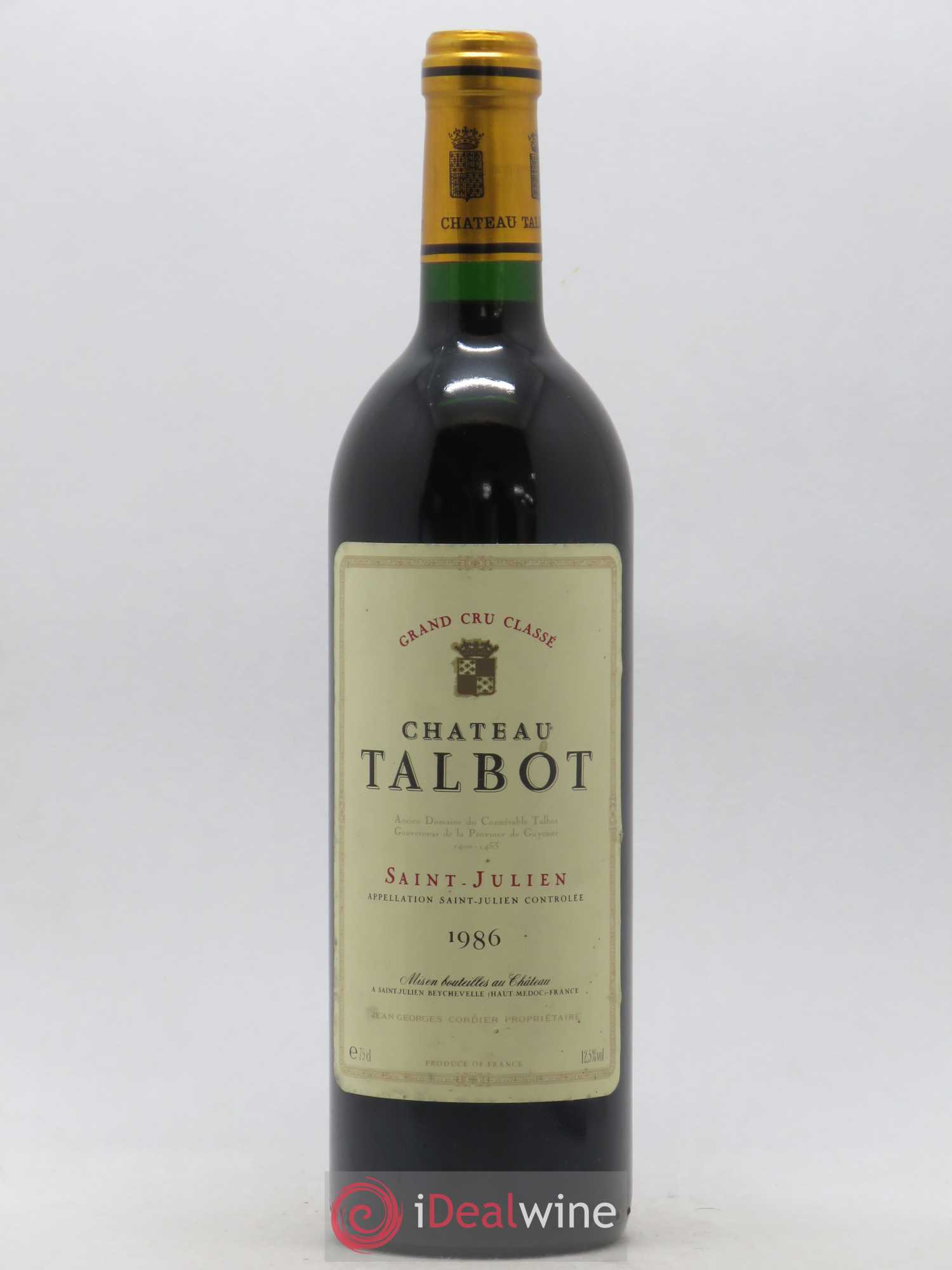 Château Talbot 4ème Grand Cru Classé 1986 - Lot de 1 bouteille - 0